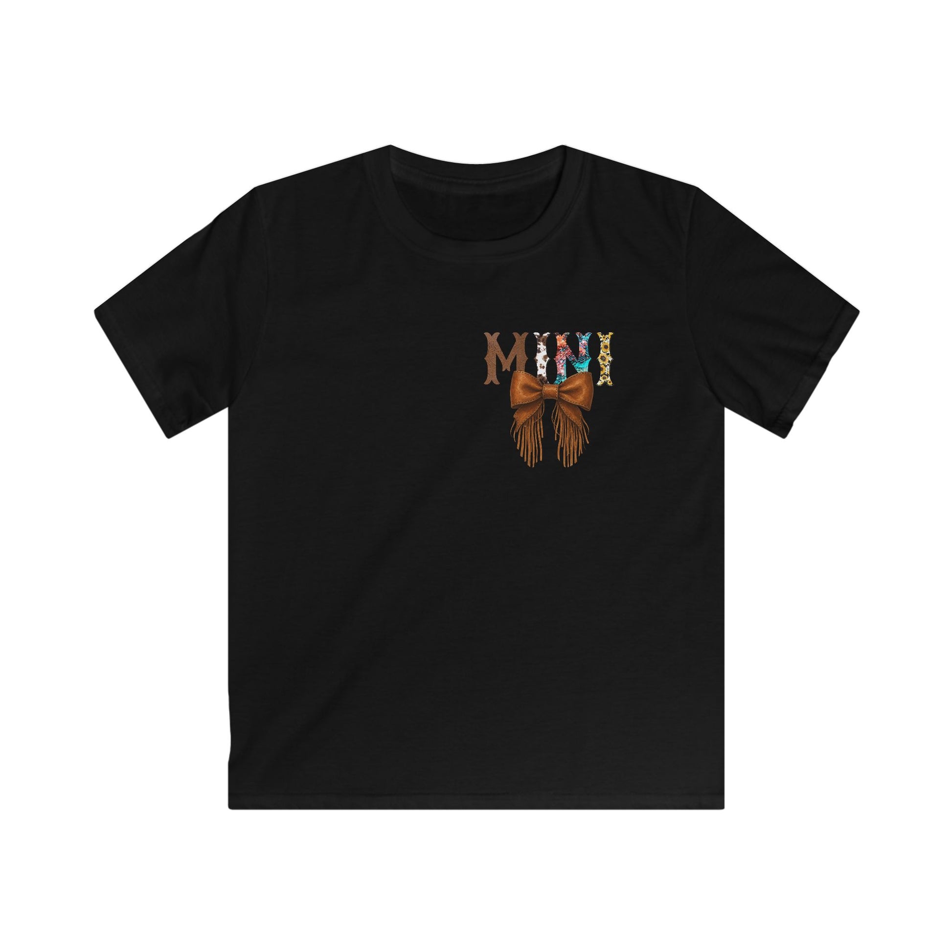 Western Mini Unisex Tee with Turquoise and Sunflower Design