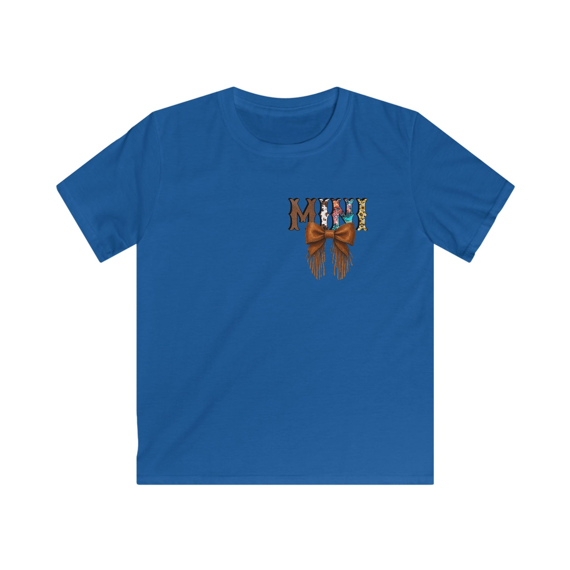 Western Mini Unisex Tee with Turquoise and Sunflower Design