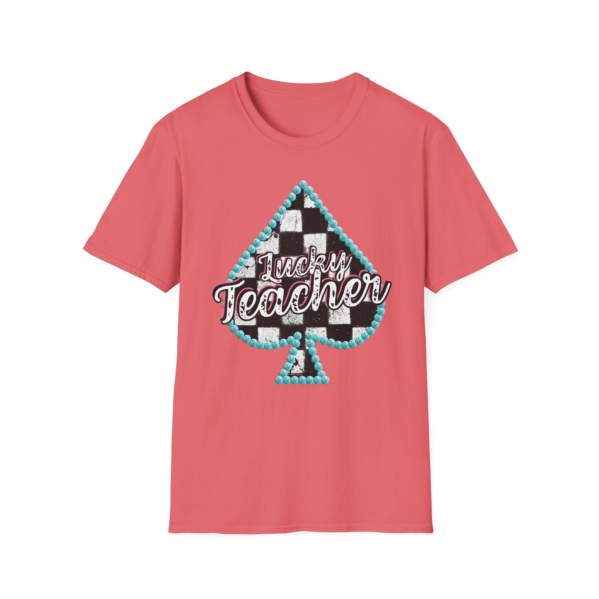 Teacher Checkered Spades T-Shirt