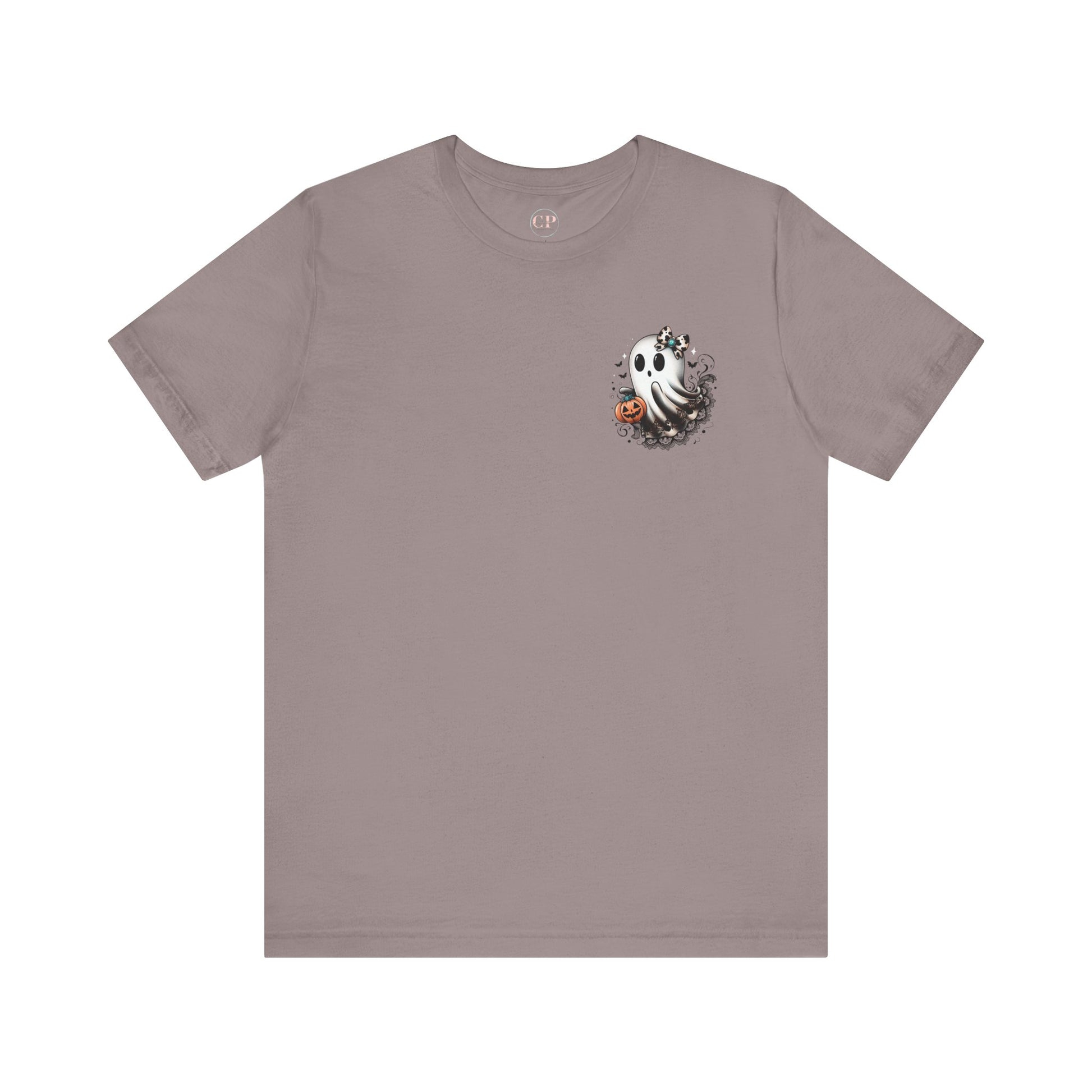 BOOjie Ghost Tee with Pumpkin - Halloween Unisex Jersey Short Sleeve Tee
