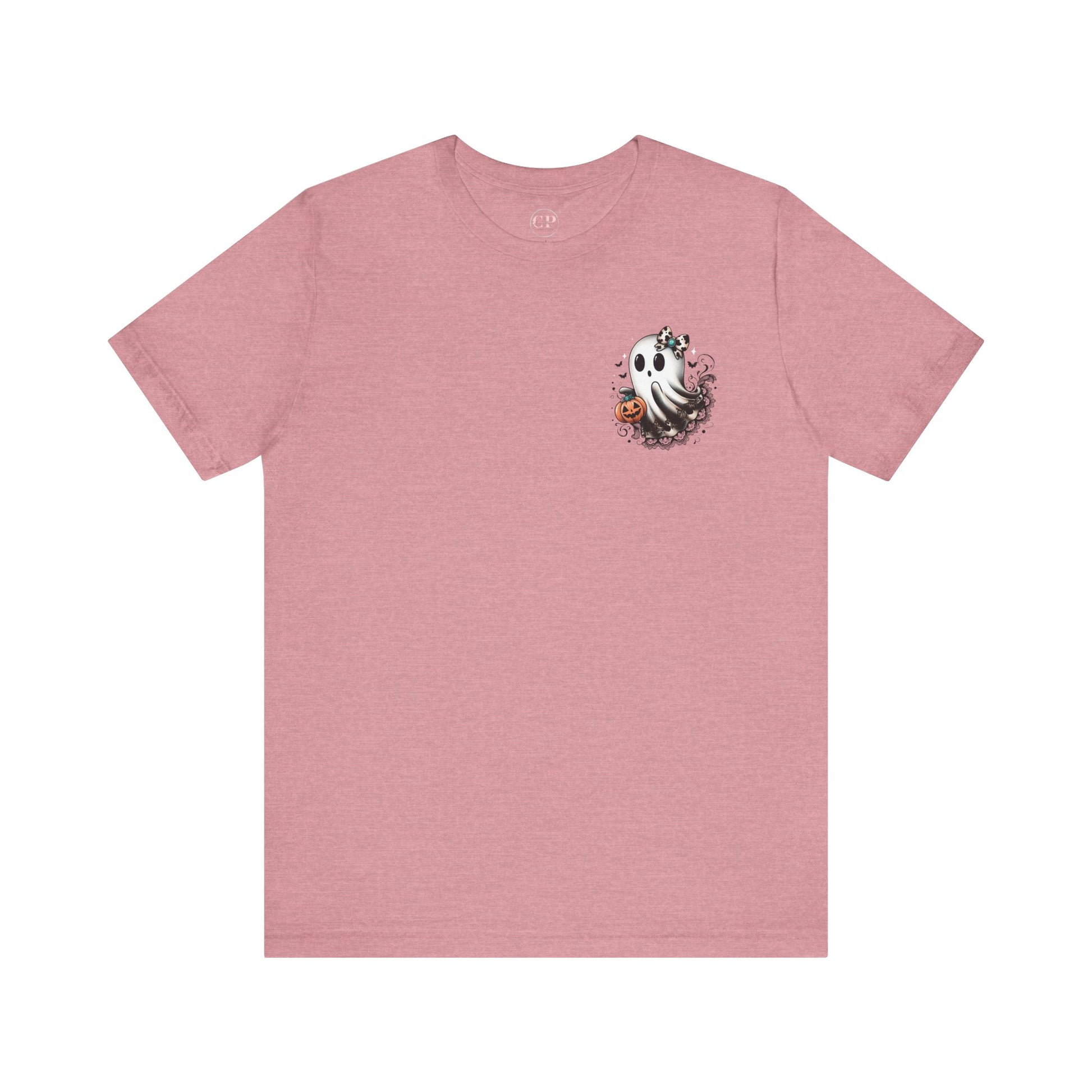 BOOjie Ghost Tee with Pumpkin - Halloween Unisex Jersey Short Sleeve Tee