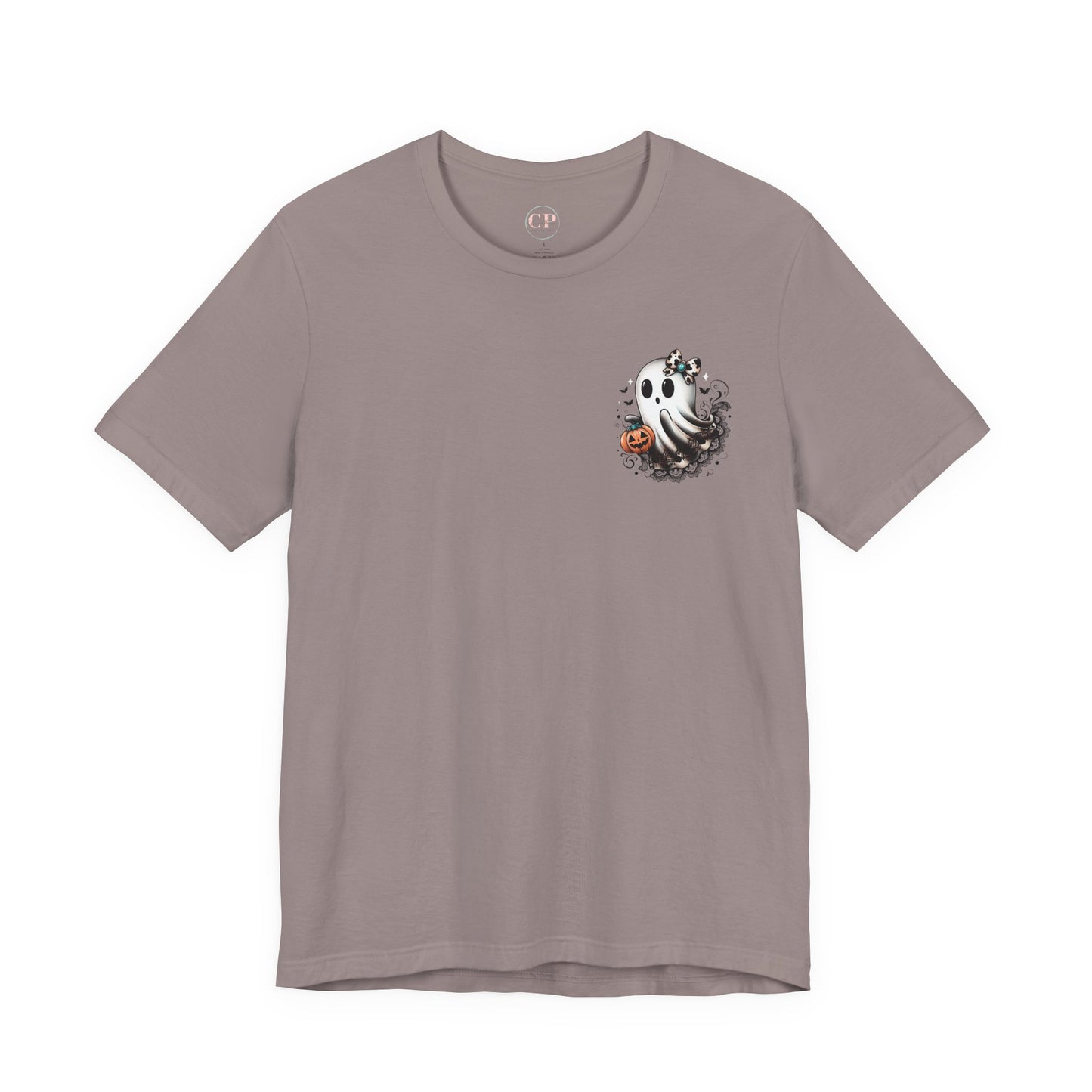 BOOjie Ghost Tee with Pumpkin - Halloween Unisex Jersey Short Sleeve Tee