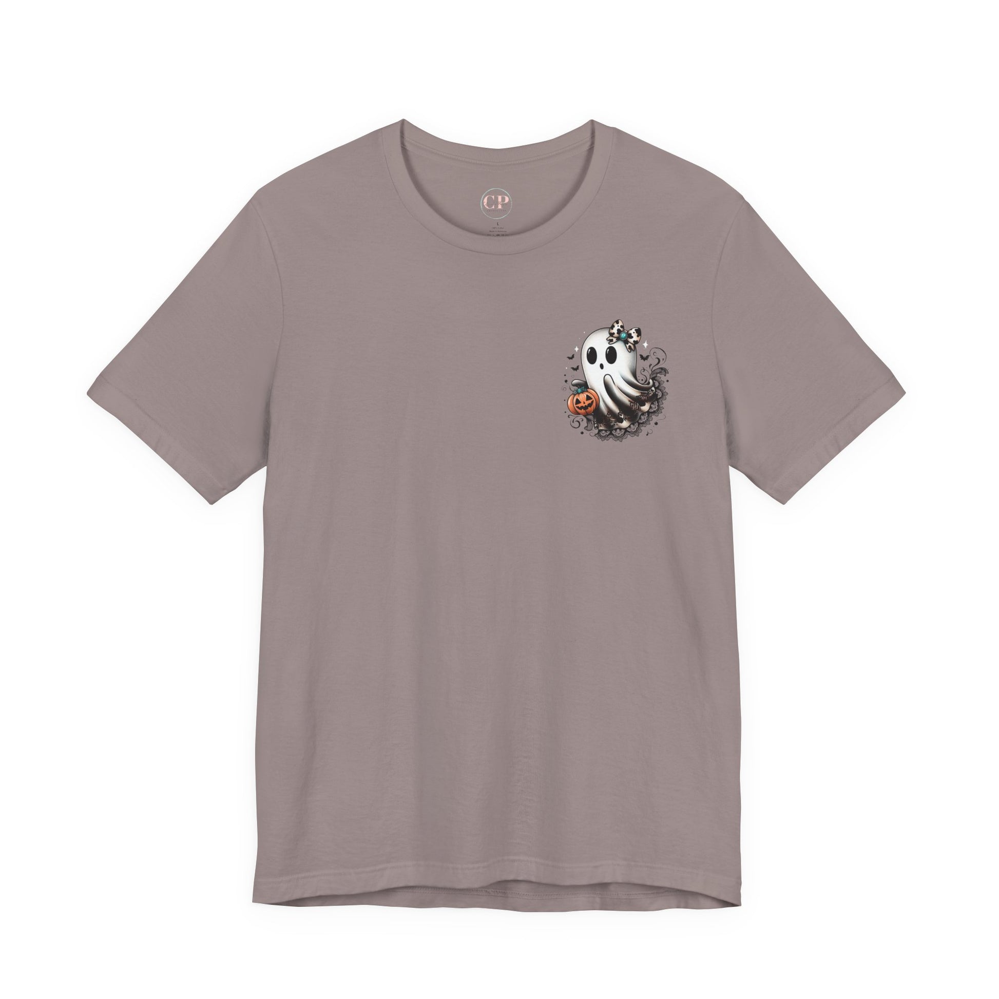 BOOjie Ghost Tee with Pumpkin - Halloween Unisex Jersey Short Sleeve Tee