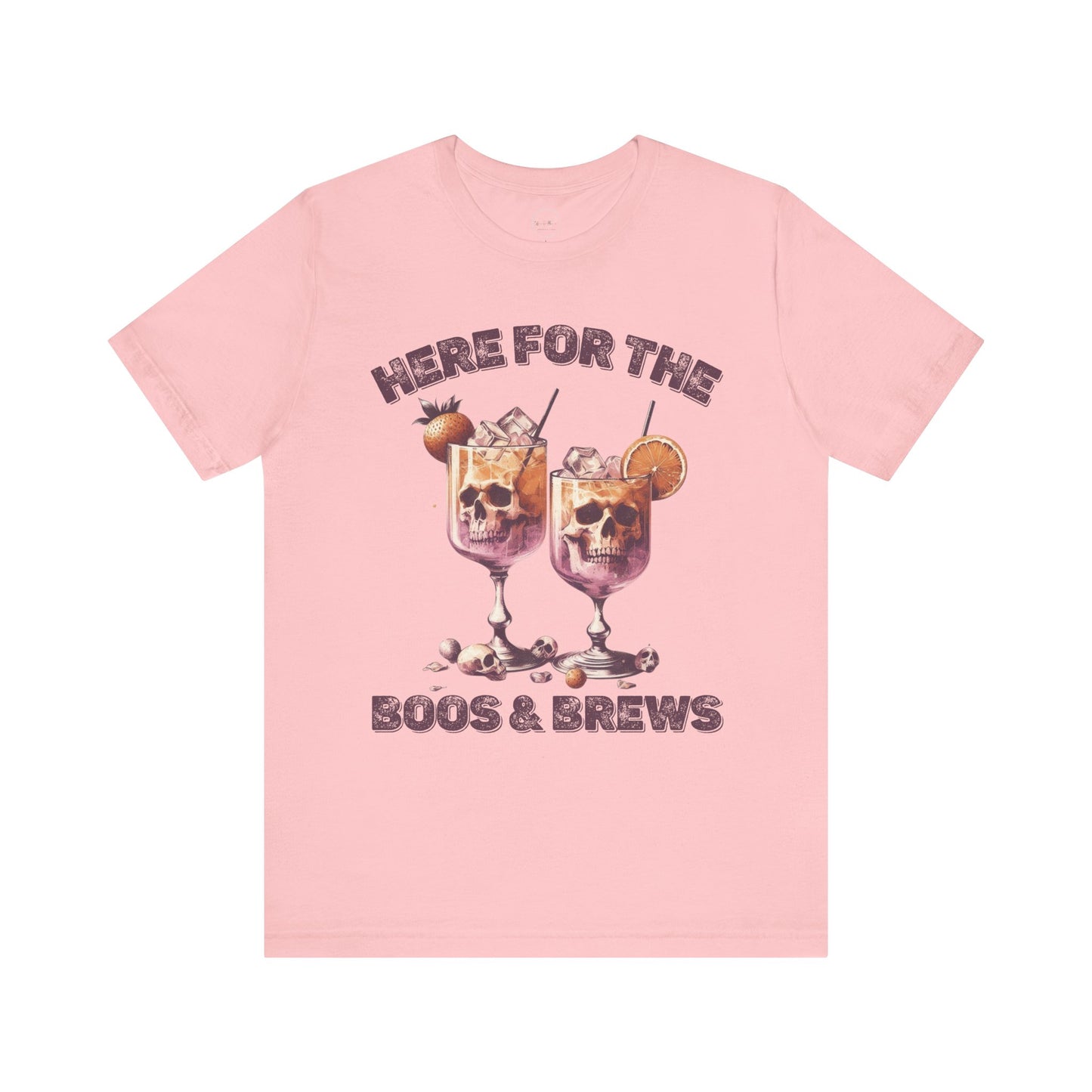 Halloween Skeleton Cocktails Tee - Here for the Boos and Brews *Unisex tee*