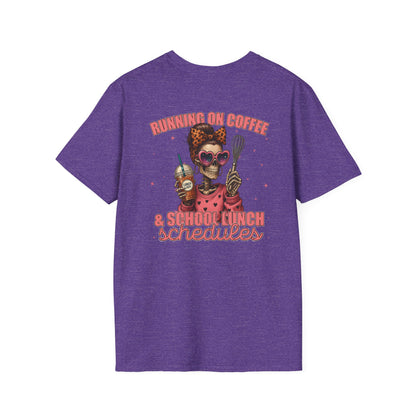 Lunch Lady Unisex T-Shirt - Running on Iced Coffee & School Lunch Schedules