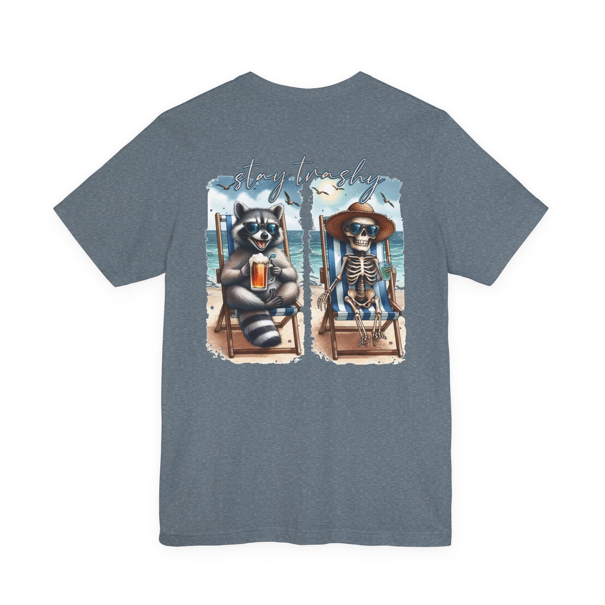 Stay Trashy Raccoon and Skeleton Beach