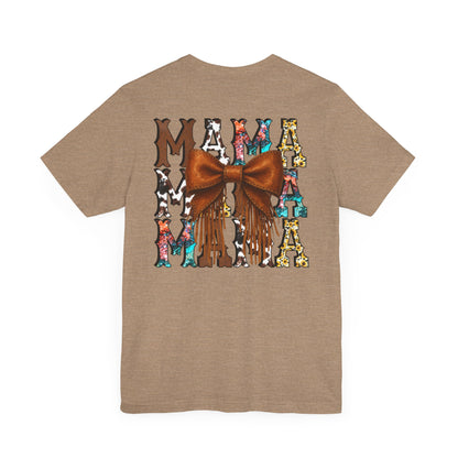 Western Mama Unisex Tee with Turquoise and Sunflower Design