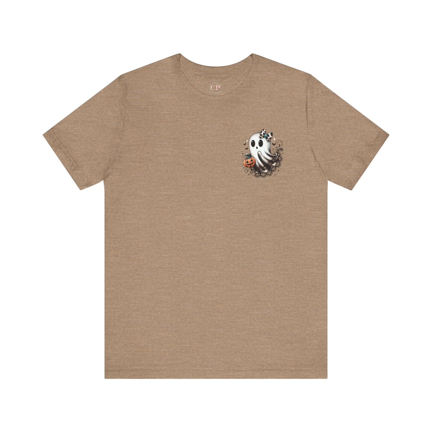 BOOjie Ghost Tee with Pumpkin - Halloween Unisex Jersey Short Sleeve Tee