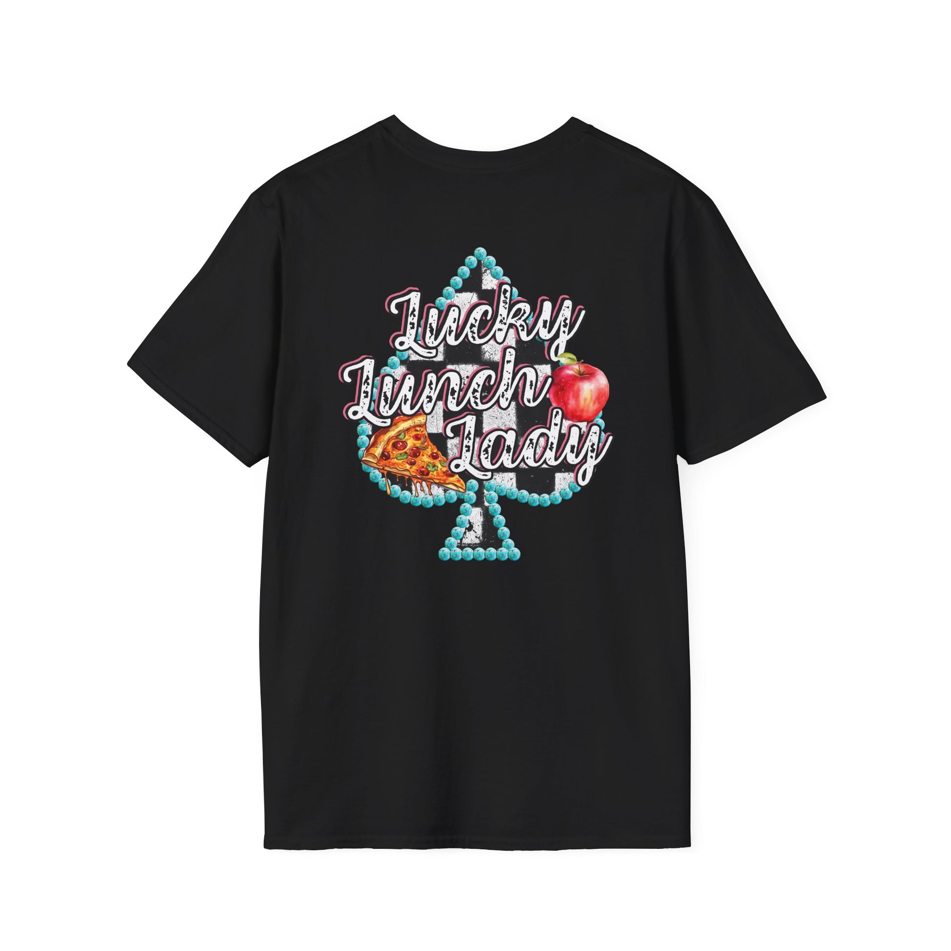 Lunch Lady Checkered Spades T-Shirt * Front and Back Design