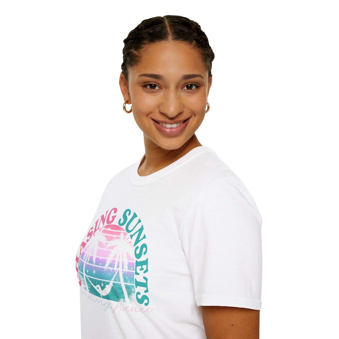 Chasing Sunsets, Finding Peace Unisex T-Shirt