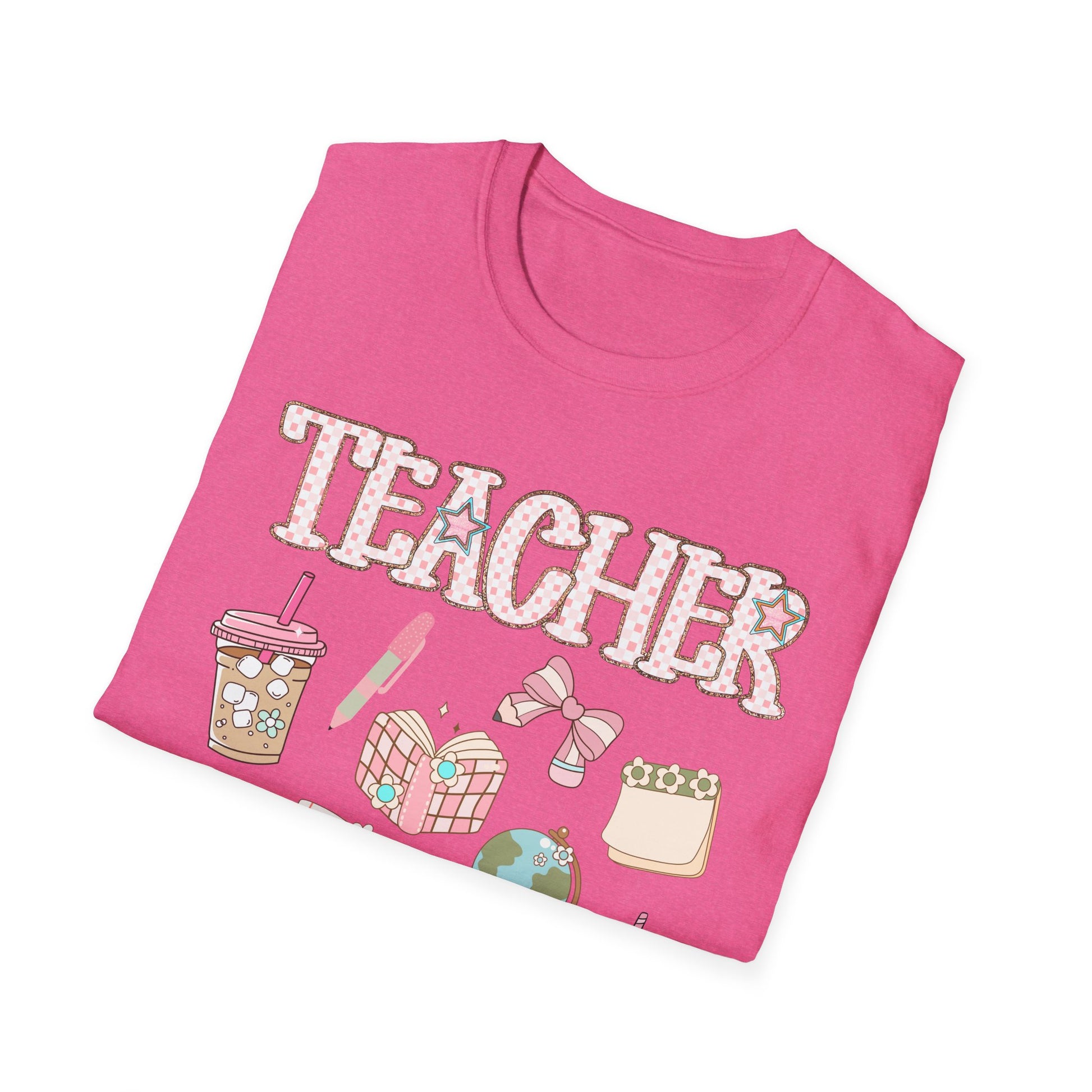 Teacher Checkered Glitter T-Shirt