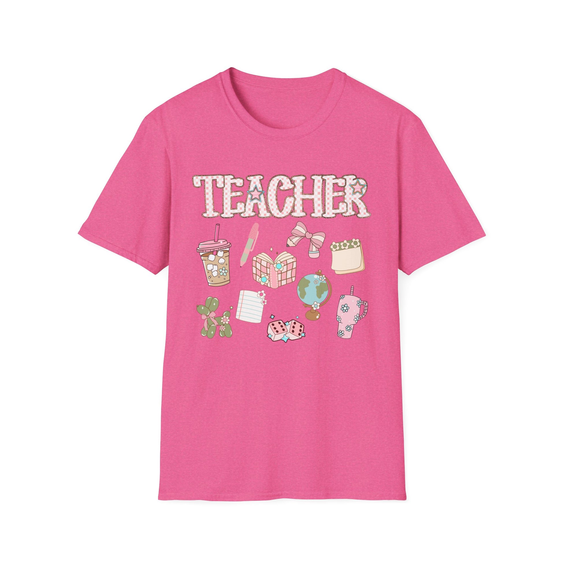 Teacher Checkered Glitter T-Shirt