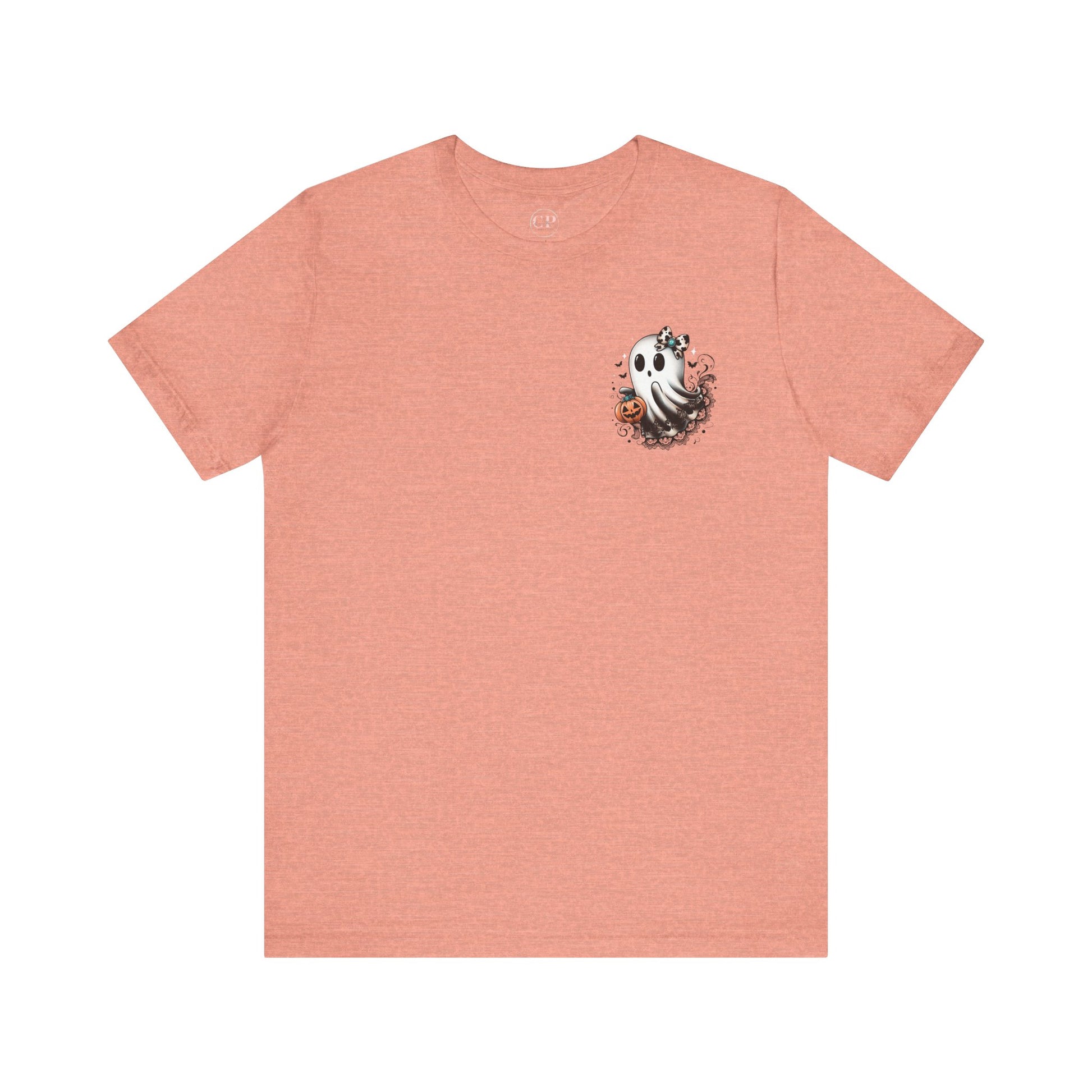BOOjie Ghost Tee with Pumpkin - Halloween Unisex Jersey Short Sleeve Tee