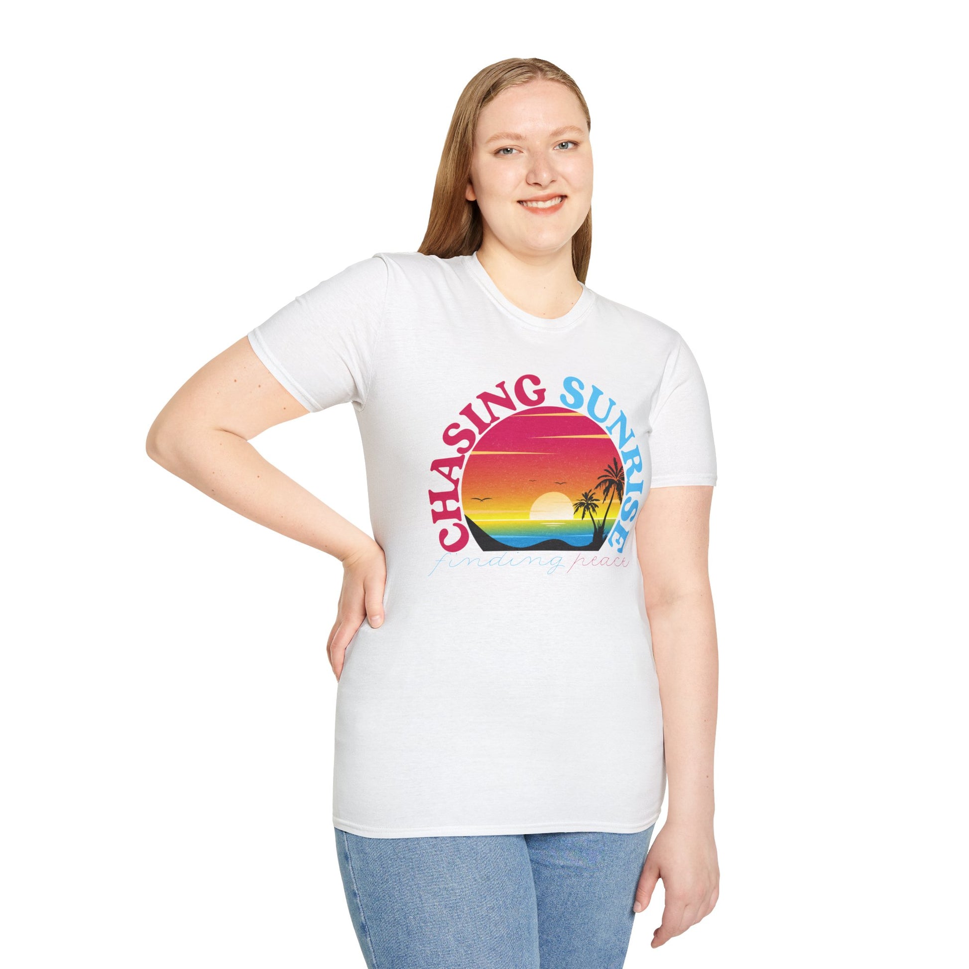 Chasing Sunrise, Finding Peace Unisex T-Shirt