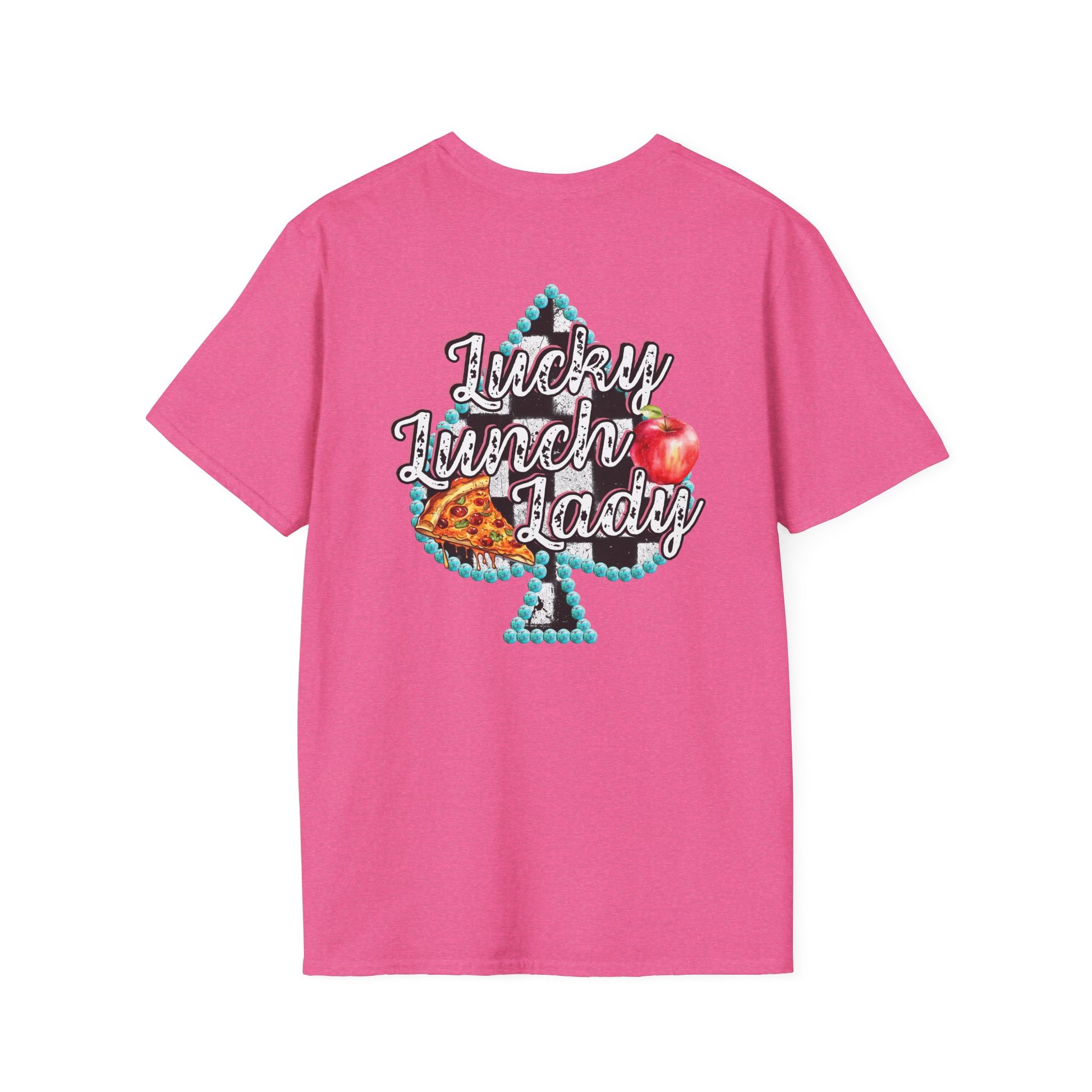 Lunch Lady Checkered Spades T-Shirt * Front and Back Design