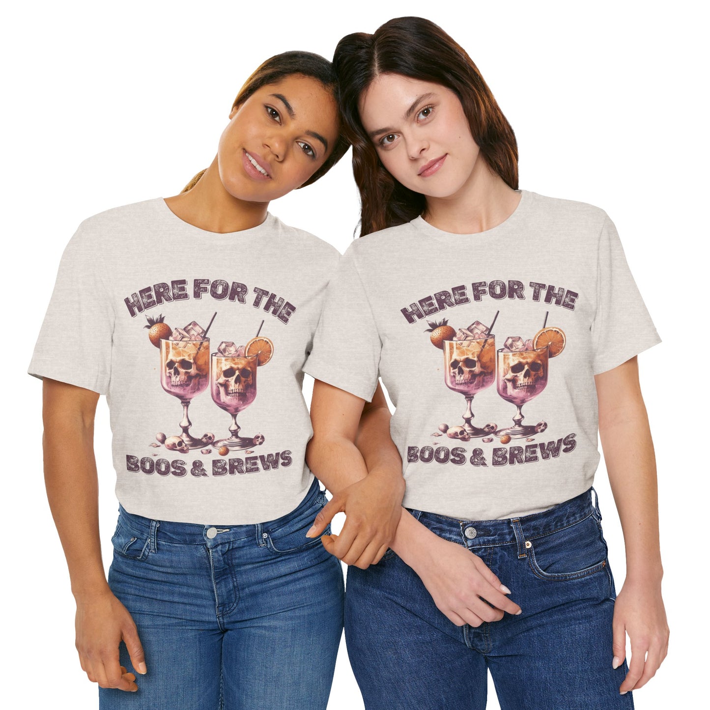 Halloween Skeleton Cocktails Tee - Here for the Boos and Brews *Unisex tee*