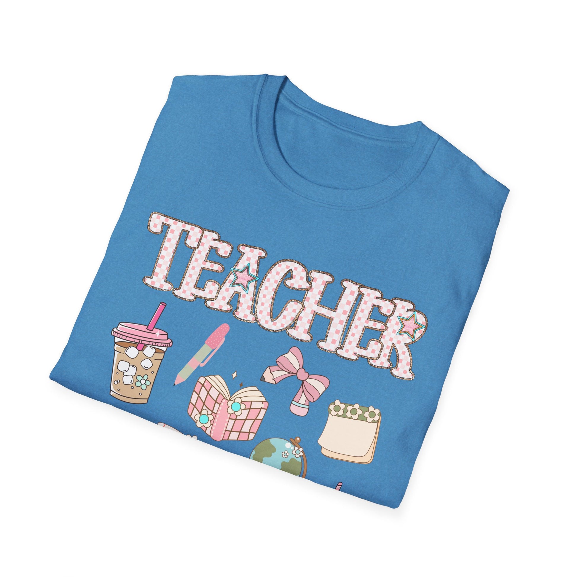 Teacher Checkered Glitter T-Shirt