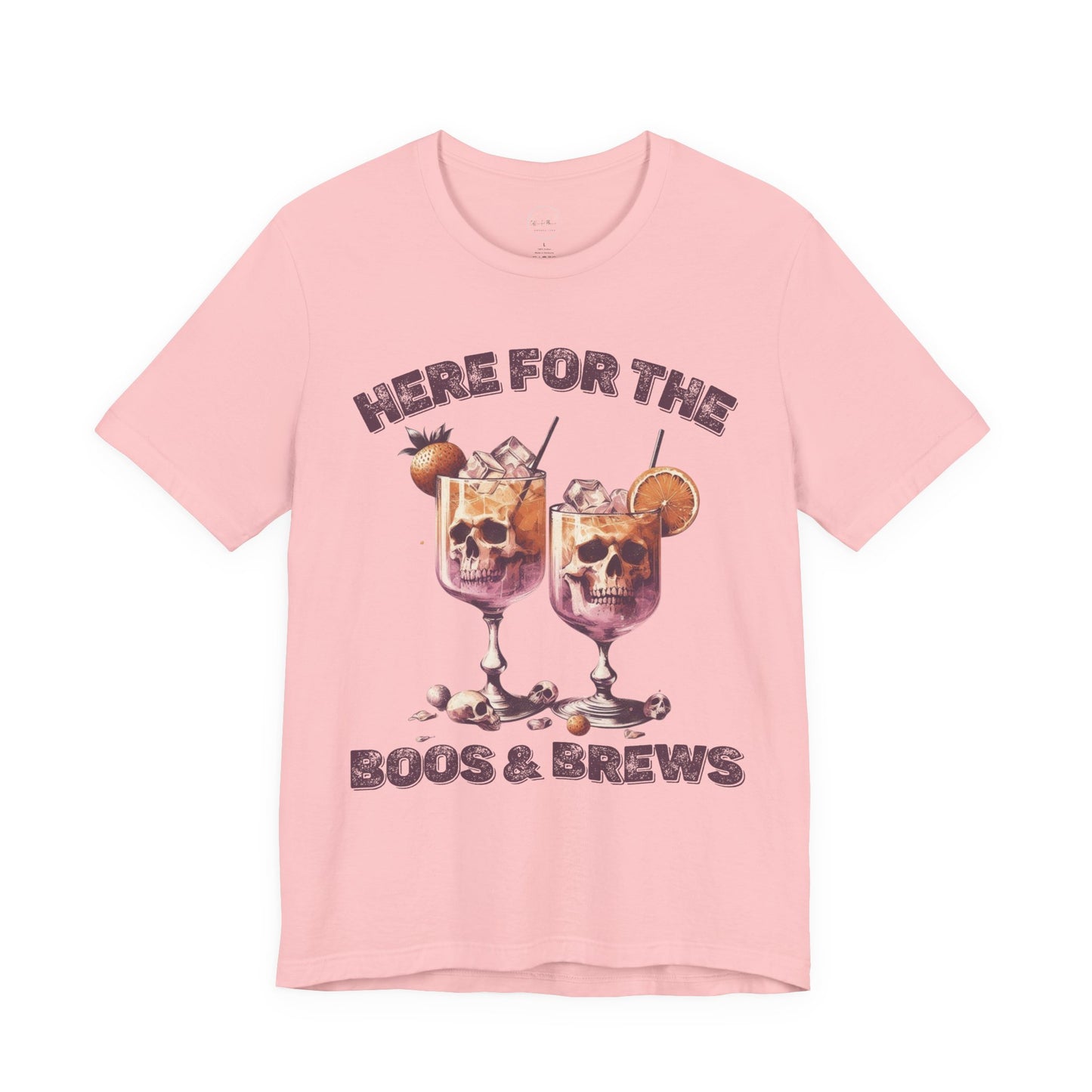 Halloween Skeleton Cocktails Tee - Here for the Boos and Brews *Unisex tee*