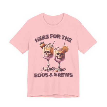 Halloween Skeleton Cocktails Tee - Here for the Boos and Brews *Unisex tee*