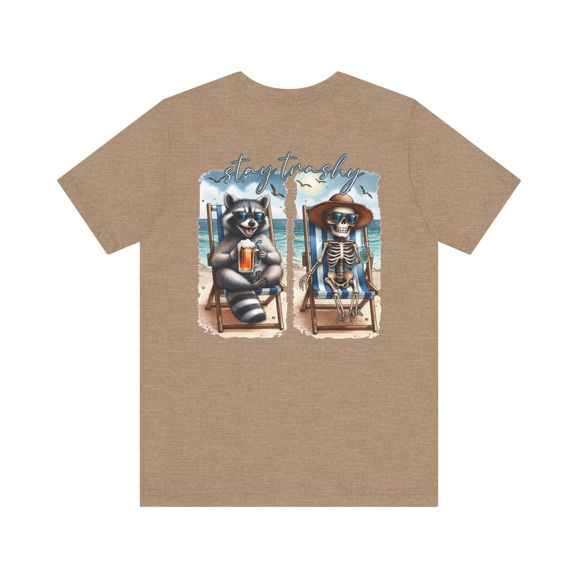 Stay Trashy Raccoon and Skeleton Beach