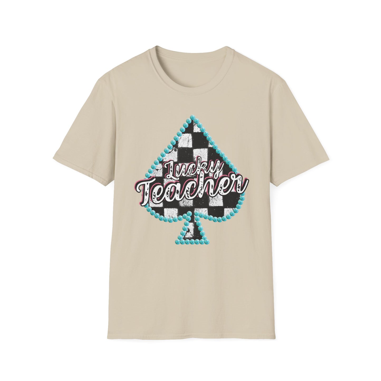 Teacher Checkered Spades T-Shirt