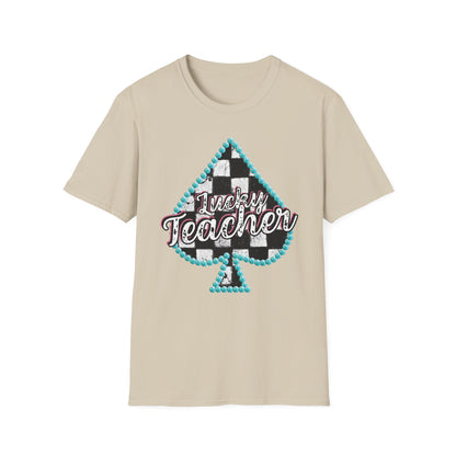 Teacher Checkered Spades T-Shirt