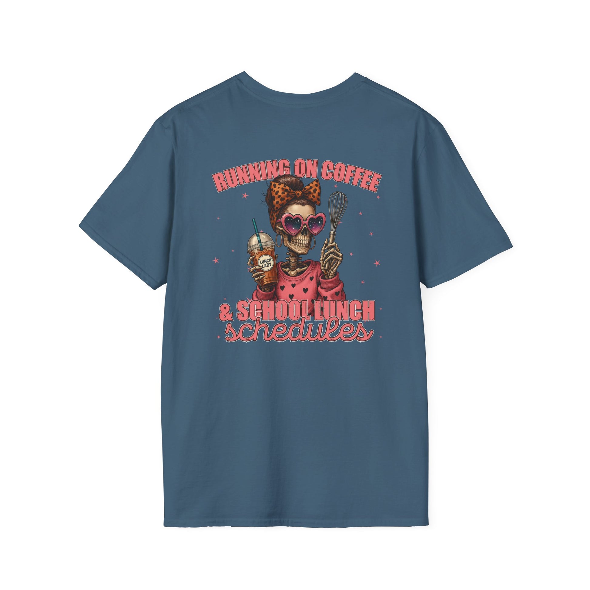 Lunch Lady Unisex T-Shirt - Running on Iced Coffee & School Lunch Schedules