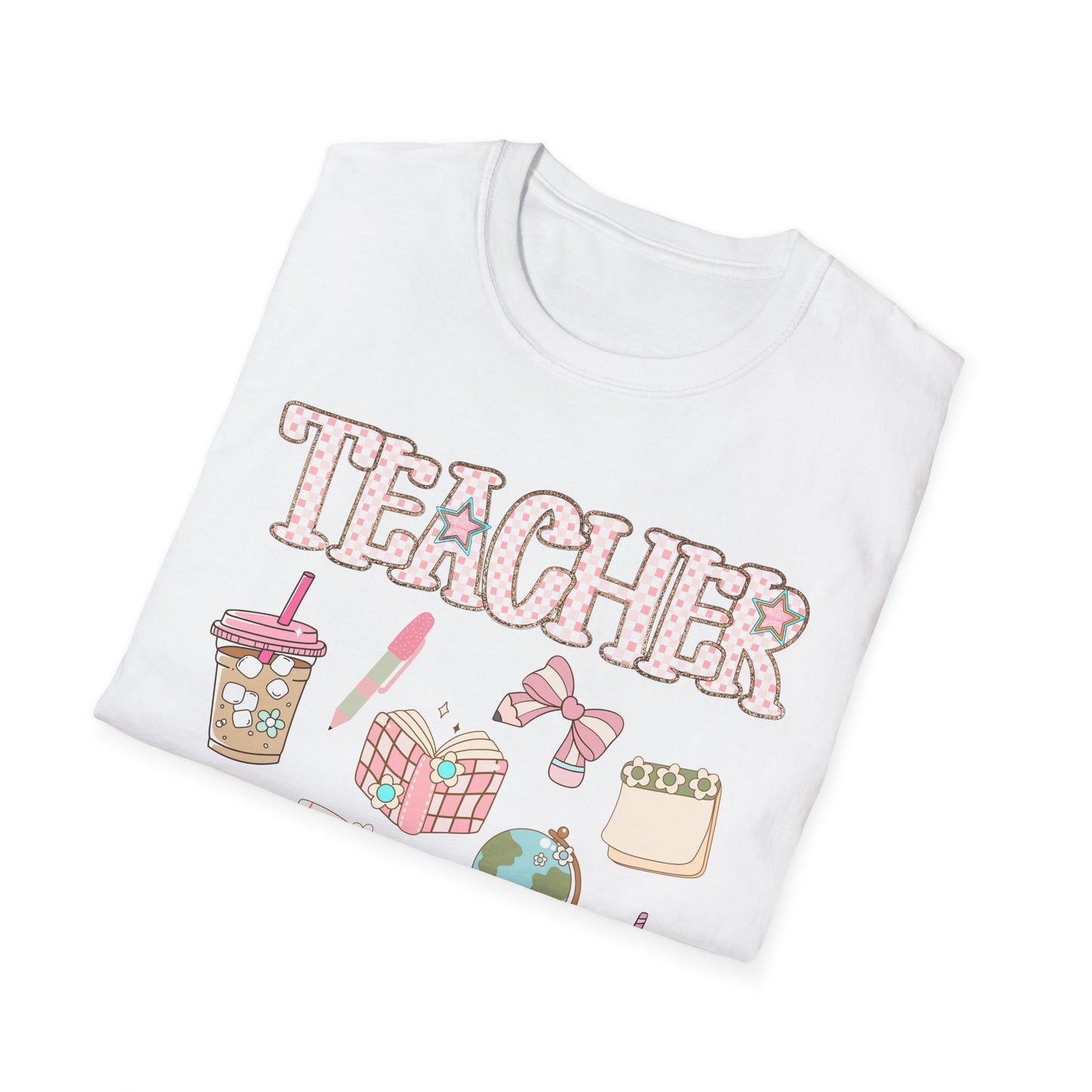 Teacher Checkered Glitter T-Shirt