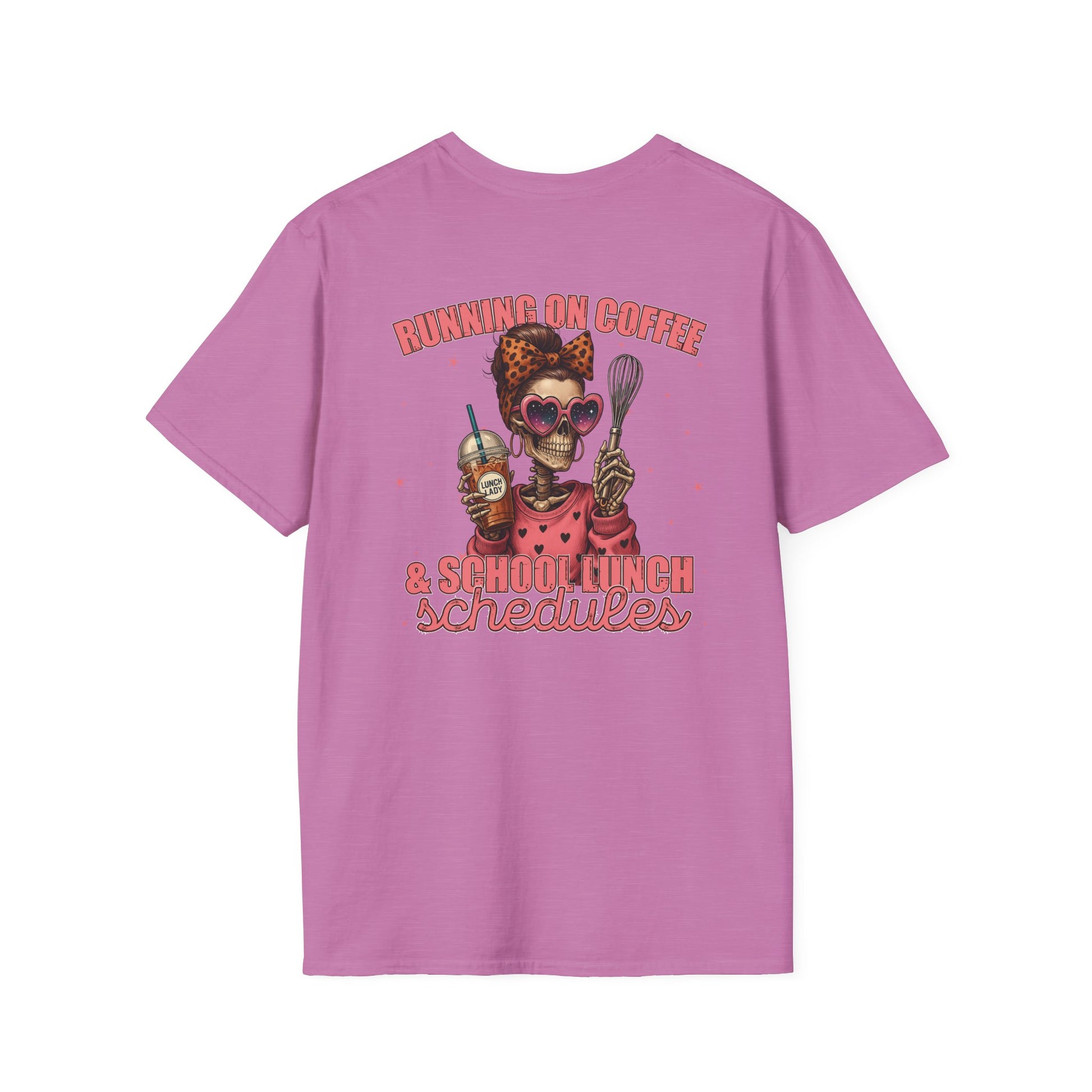Lunch Lady Unisex T-Shirt - Running on Iced Coffee & School Lunch Schedules