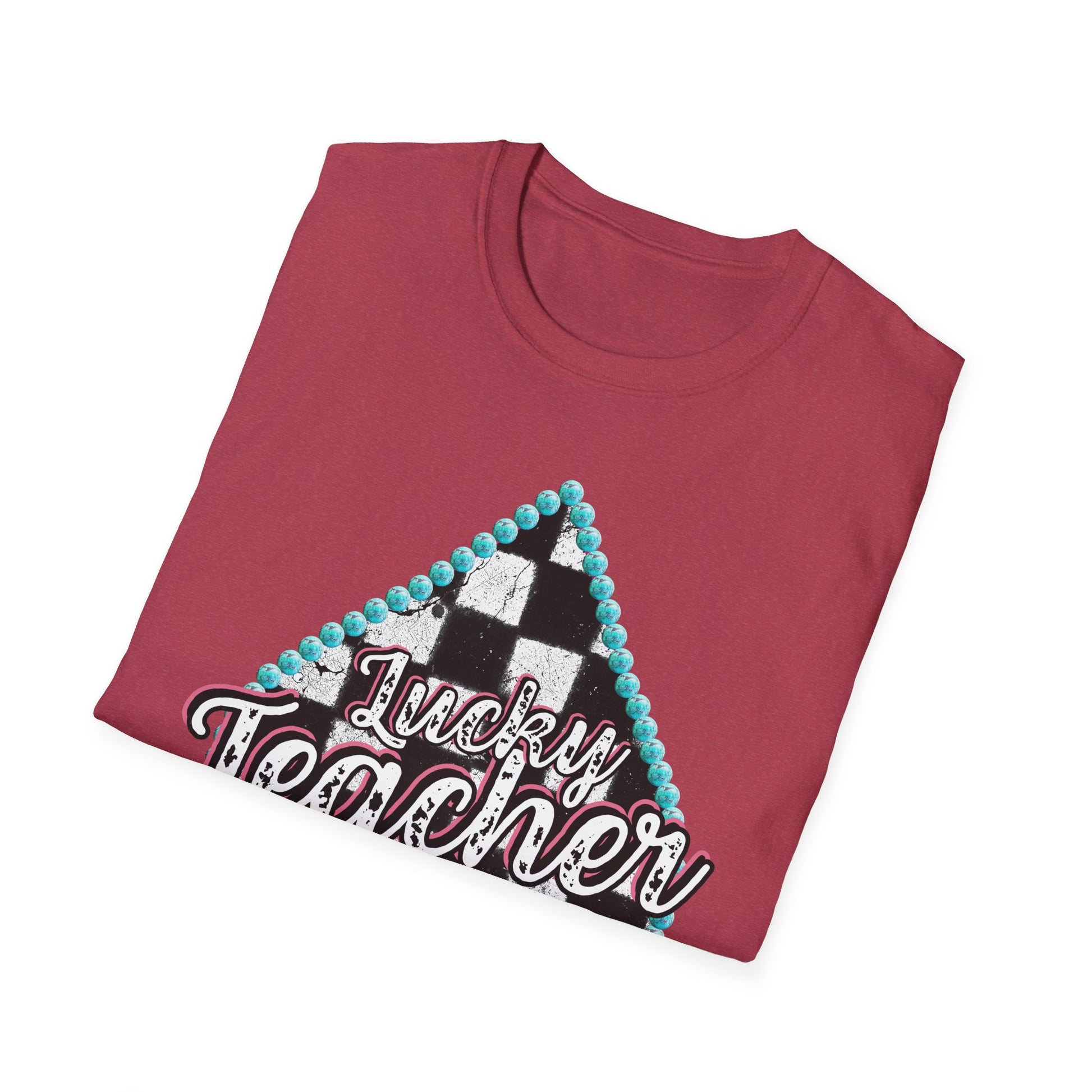 Teacher Checkered Spades T-Shirt