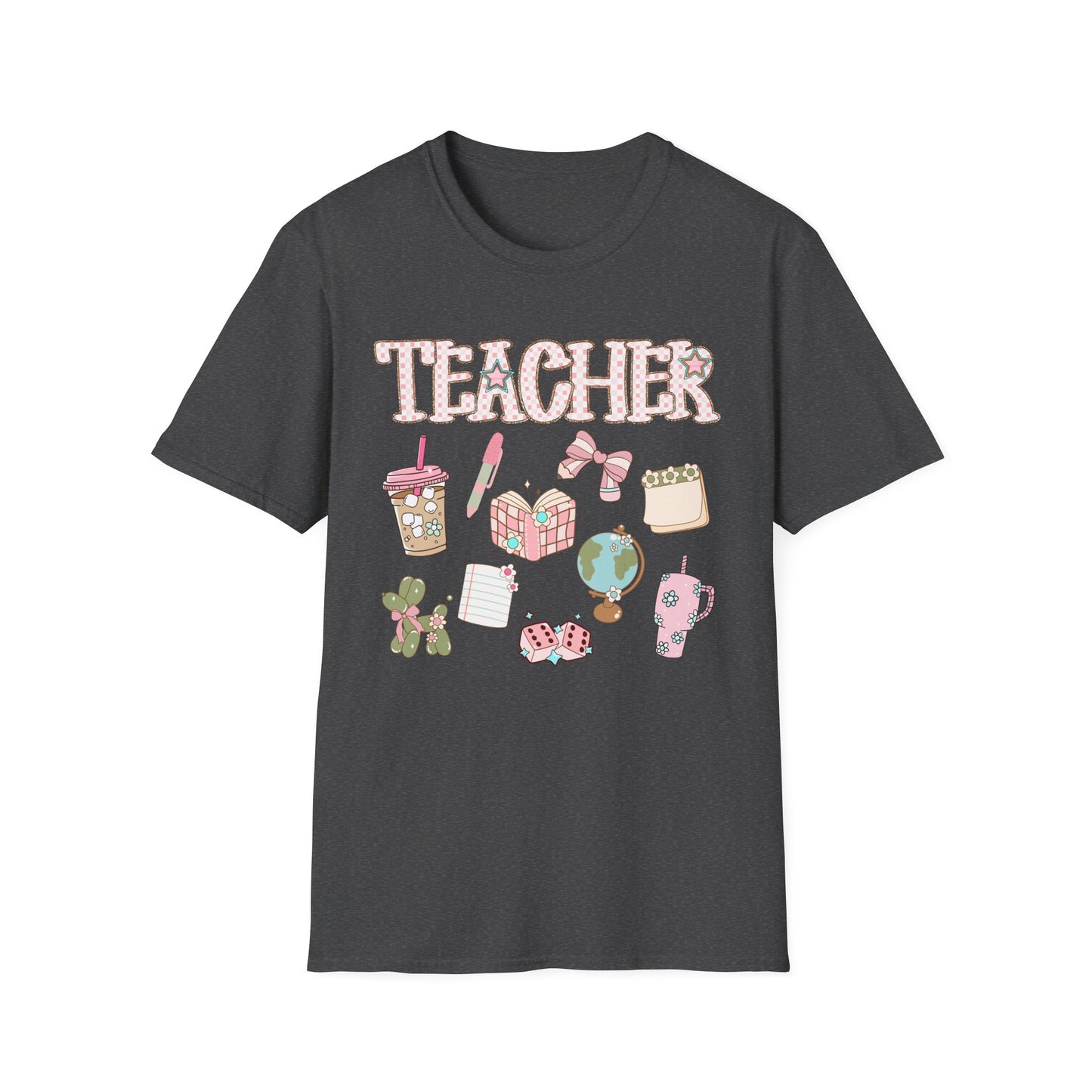 Teacher Checkered Glitter T-Shirt