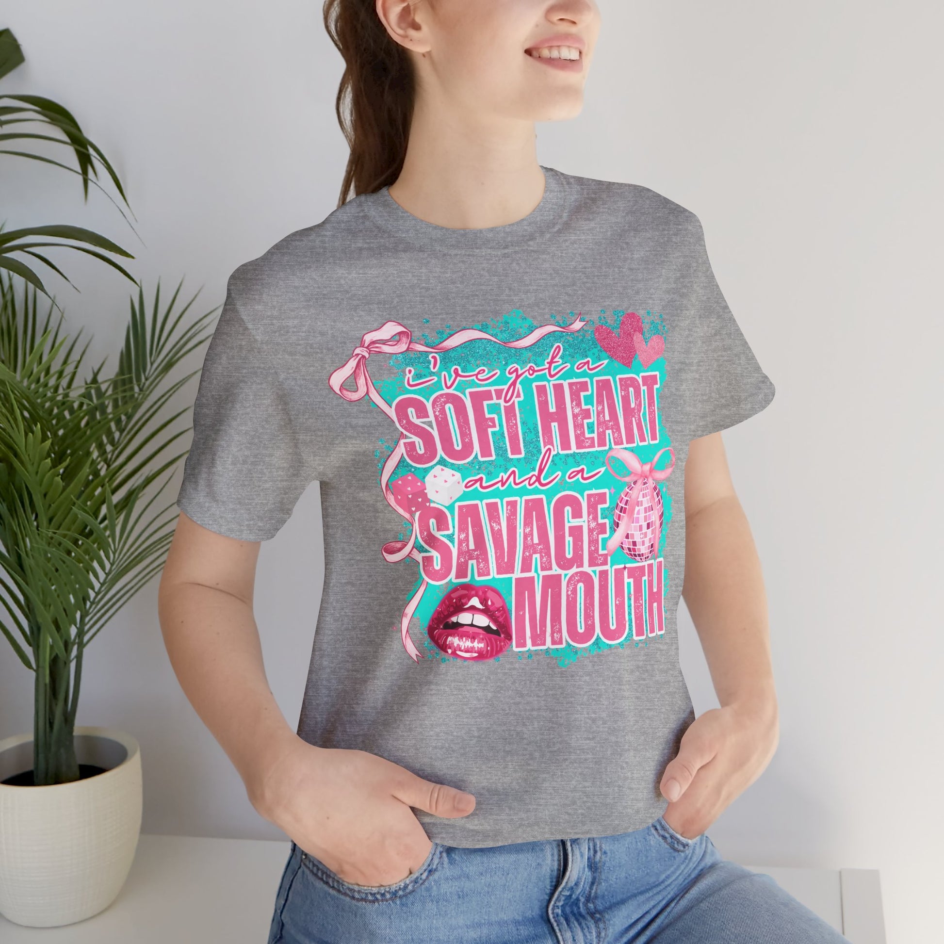 Savage Mouth Graphic Tee - Soft Hearted Apparel, Unisex T-Shirt, Trendy Casual Wear, Fun Gift for Friends, Statement Top