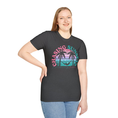 Chasing Sunsets, Finding Peace Unisex T-Shirt