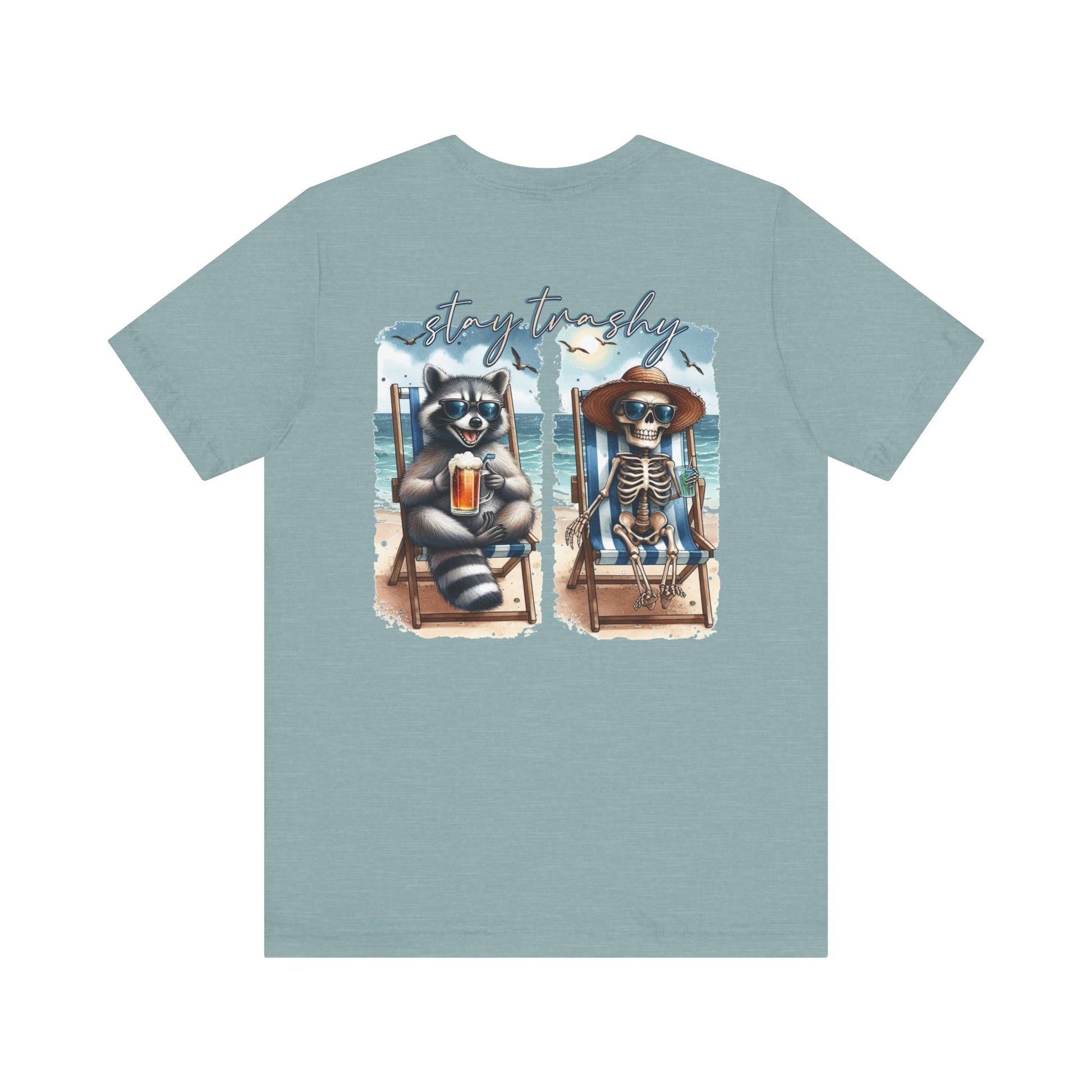 Stay Trashy Raccoon and Skeleton Beach