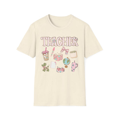 Teacher Checkered Glitter T-Shirt