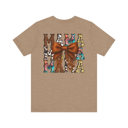 Western Mama Unisex Tee with Turquoise and Sunflower Design