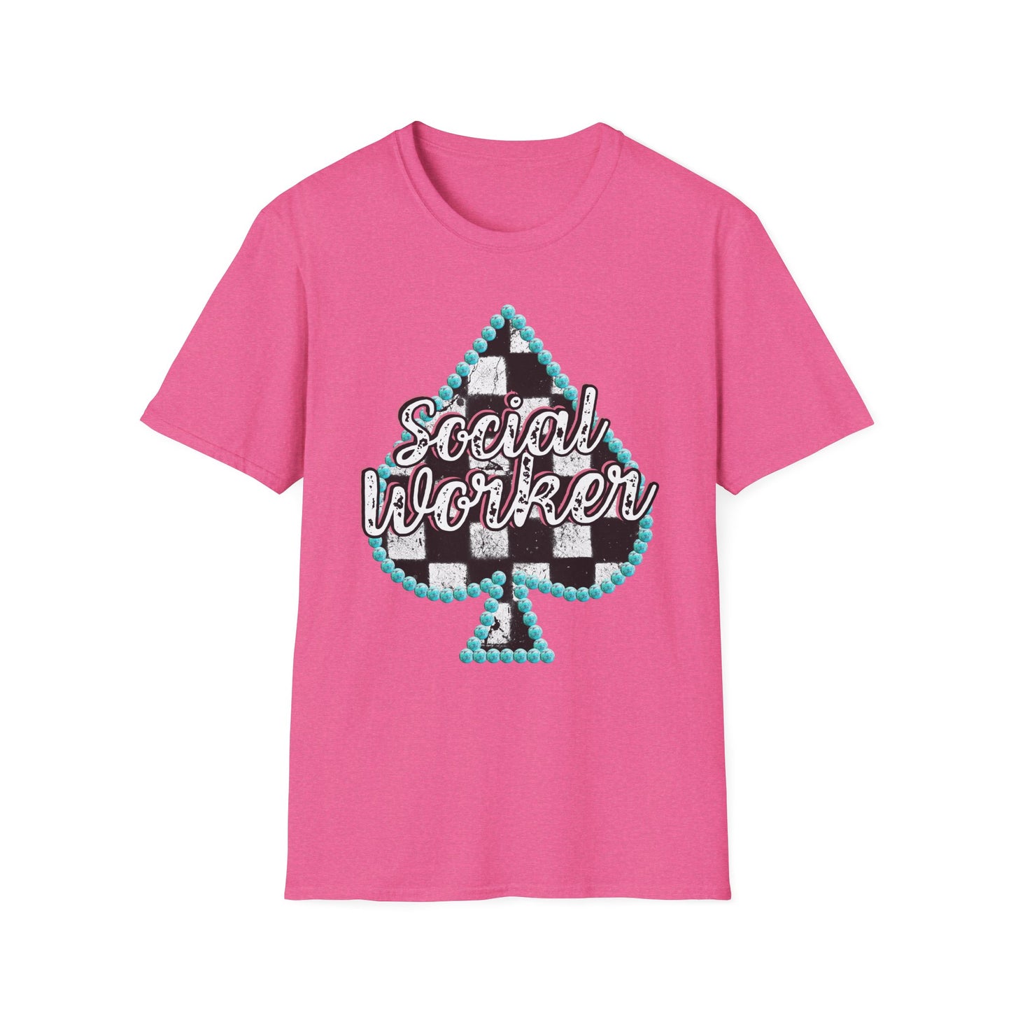 Social Worker Checkered Spades T-Shirt