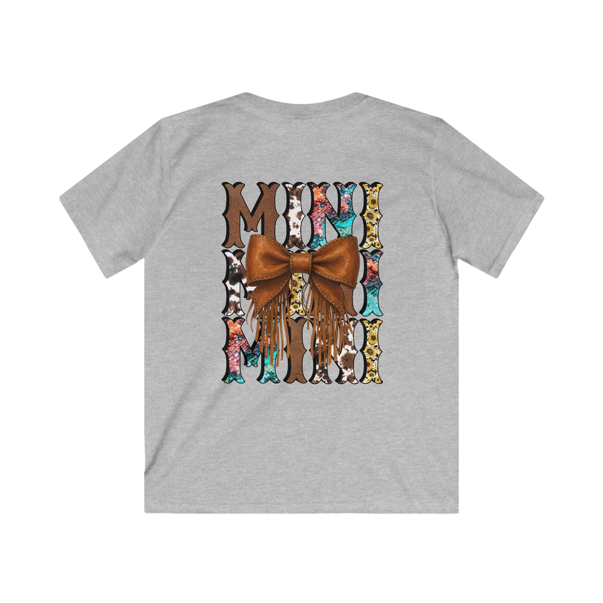 Western Mini Unisex Tee with Turquoise and Sunflower Design