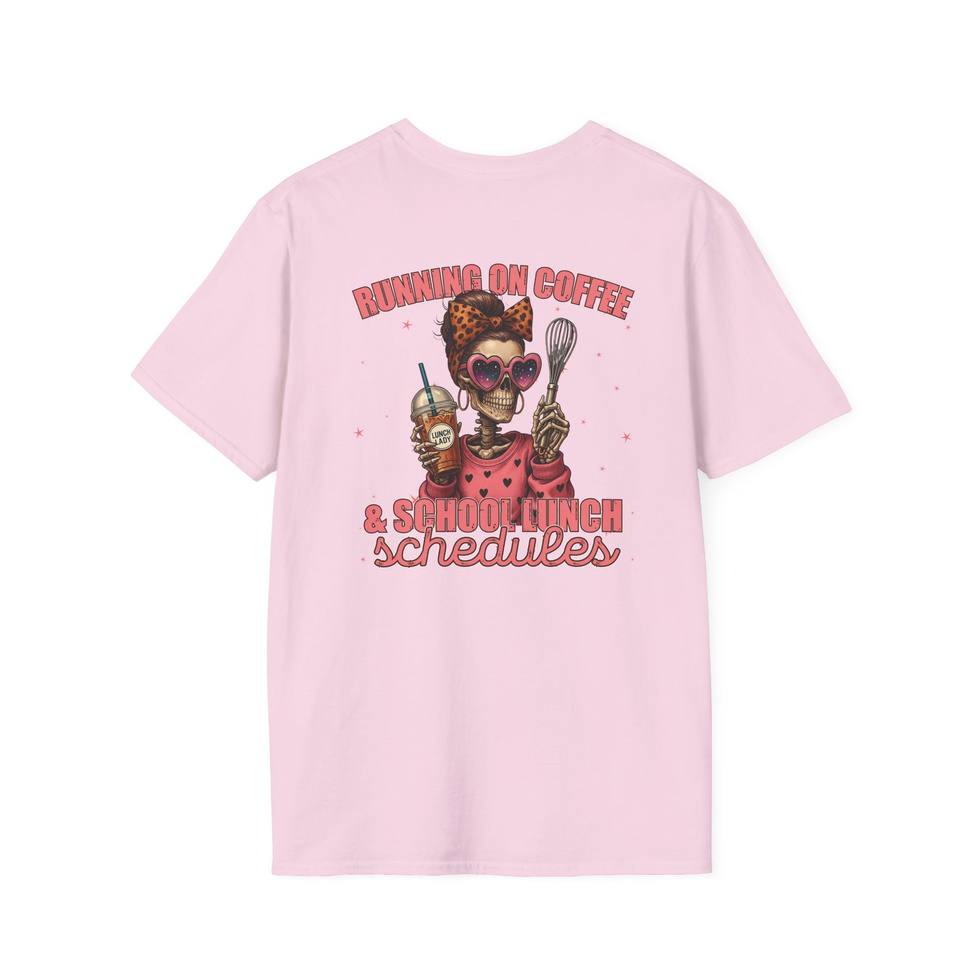Lunch Lady Unisex T-Shirt - Running on Iced Coffee & School Lunch Schedules