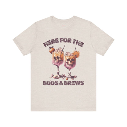 Halloween Skeleton Cocktails Tee - Here for the Boos and Brews *Unisex tee*