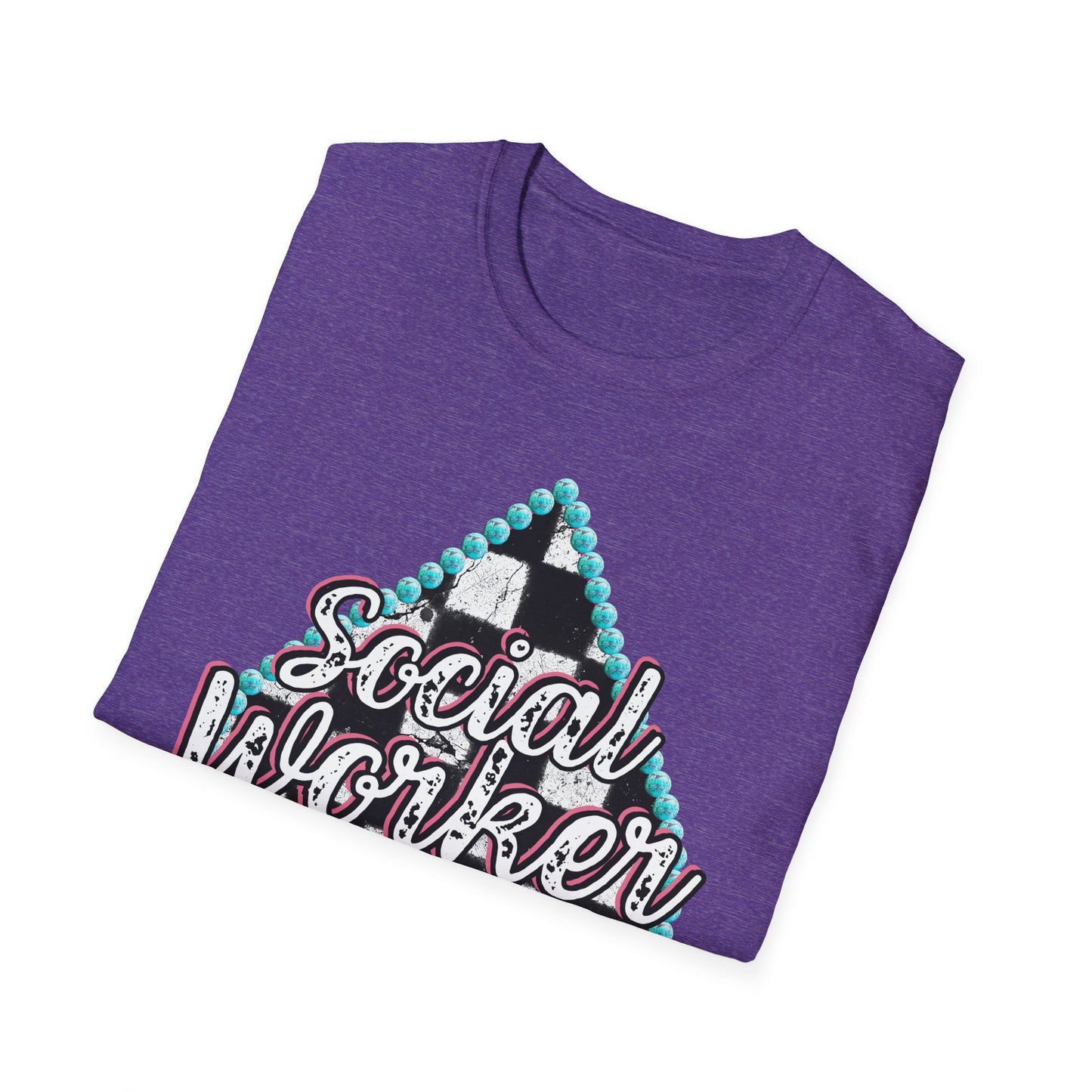 Social Worker Checkered Spades T-Shirt
