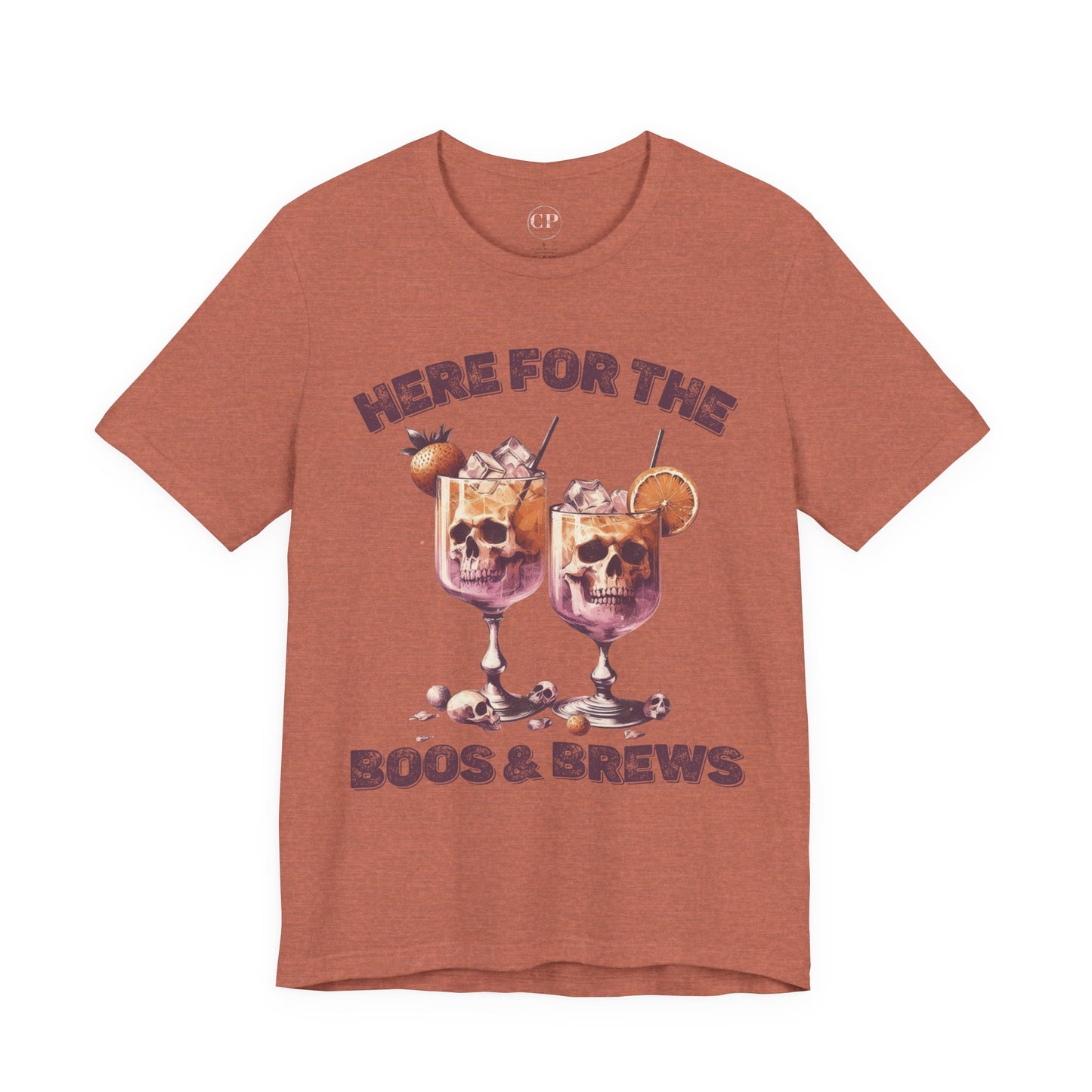 Halloween Skeleton Cocktails Tee - Here for the Boos and Brews *Unisex tee*