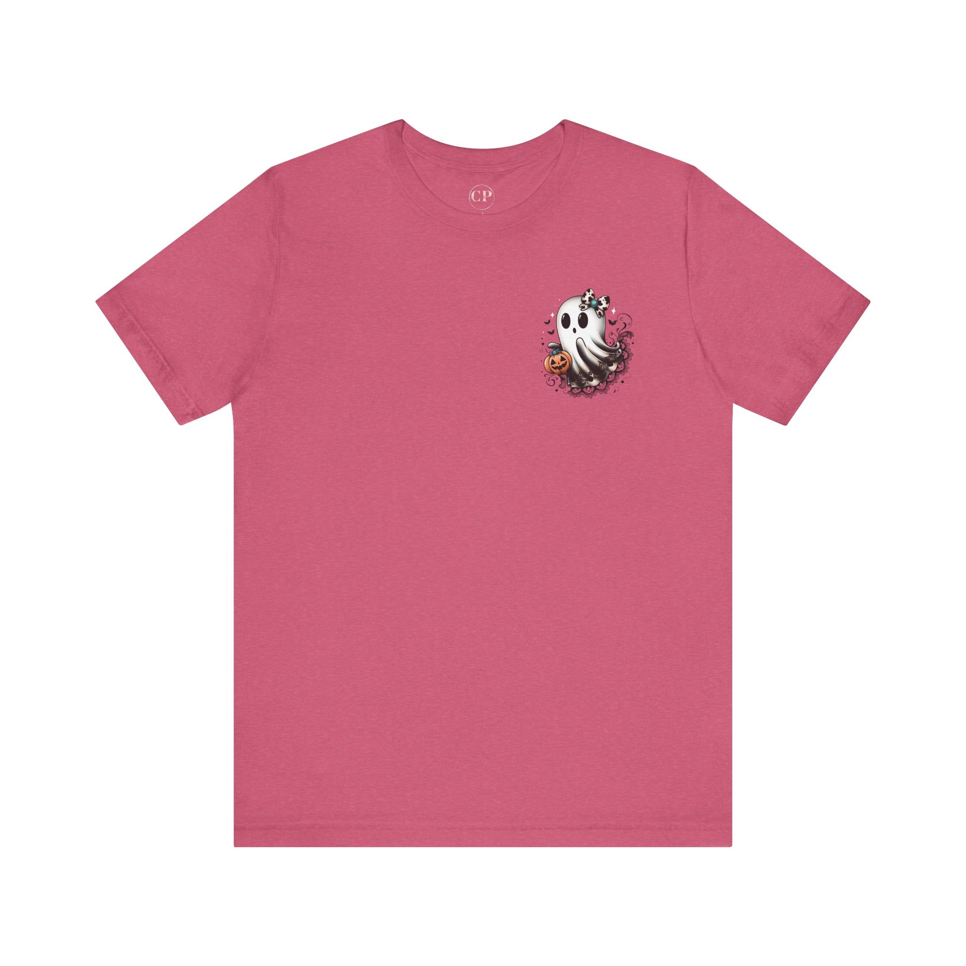 BOOjie Ghost Tee with Pumpkin - Halloween Unisex Jersey Short Sleeve Tee