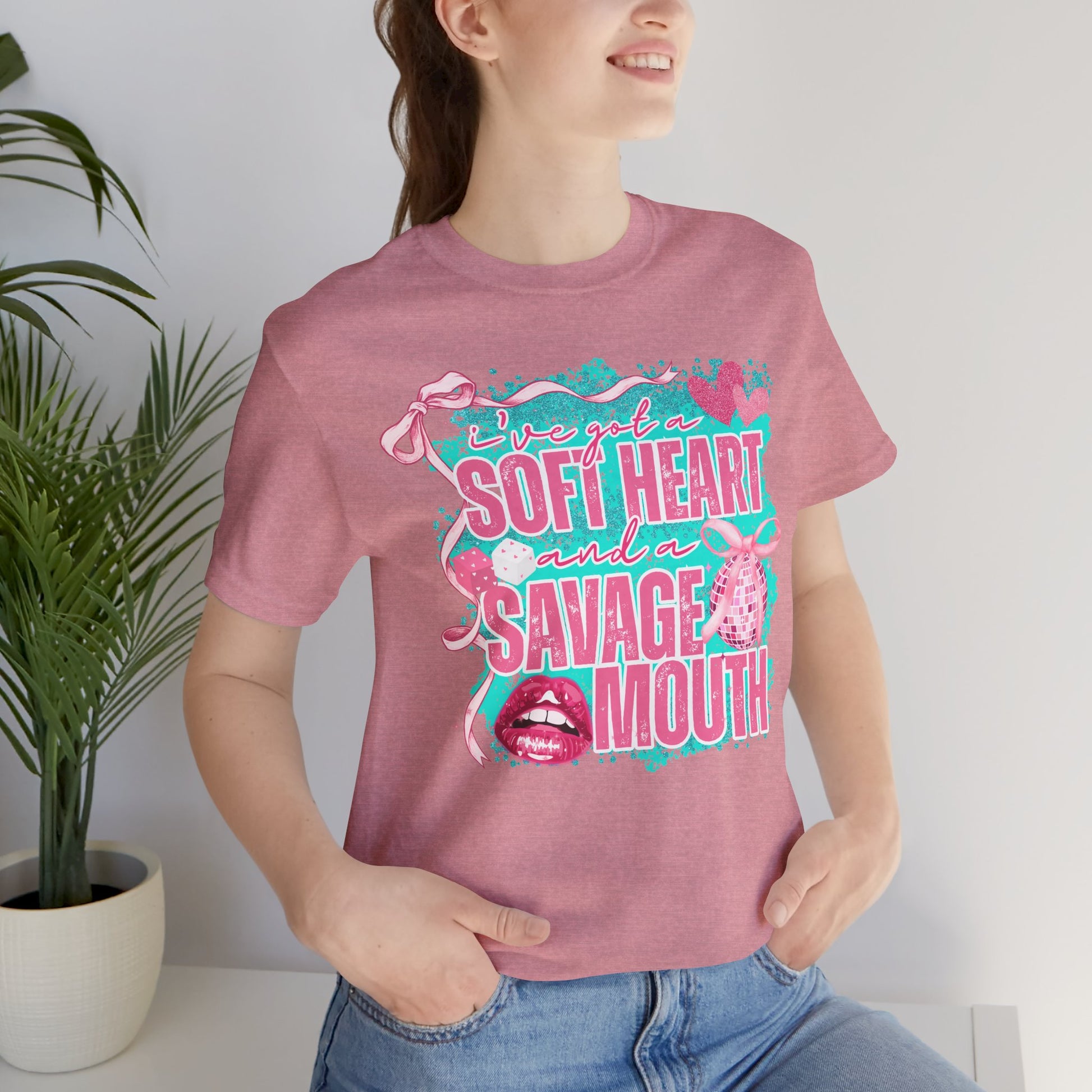 Savage Mouth Graphic Tee - Soft Hearted Apparel, Unisex T-Shirt, Trendy Casual Wear, Fun Gift for Friends, Statement Top
