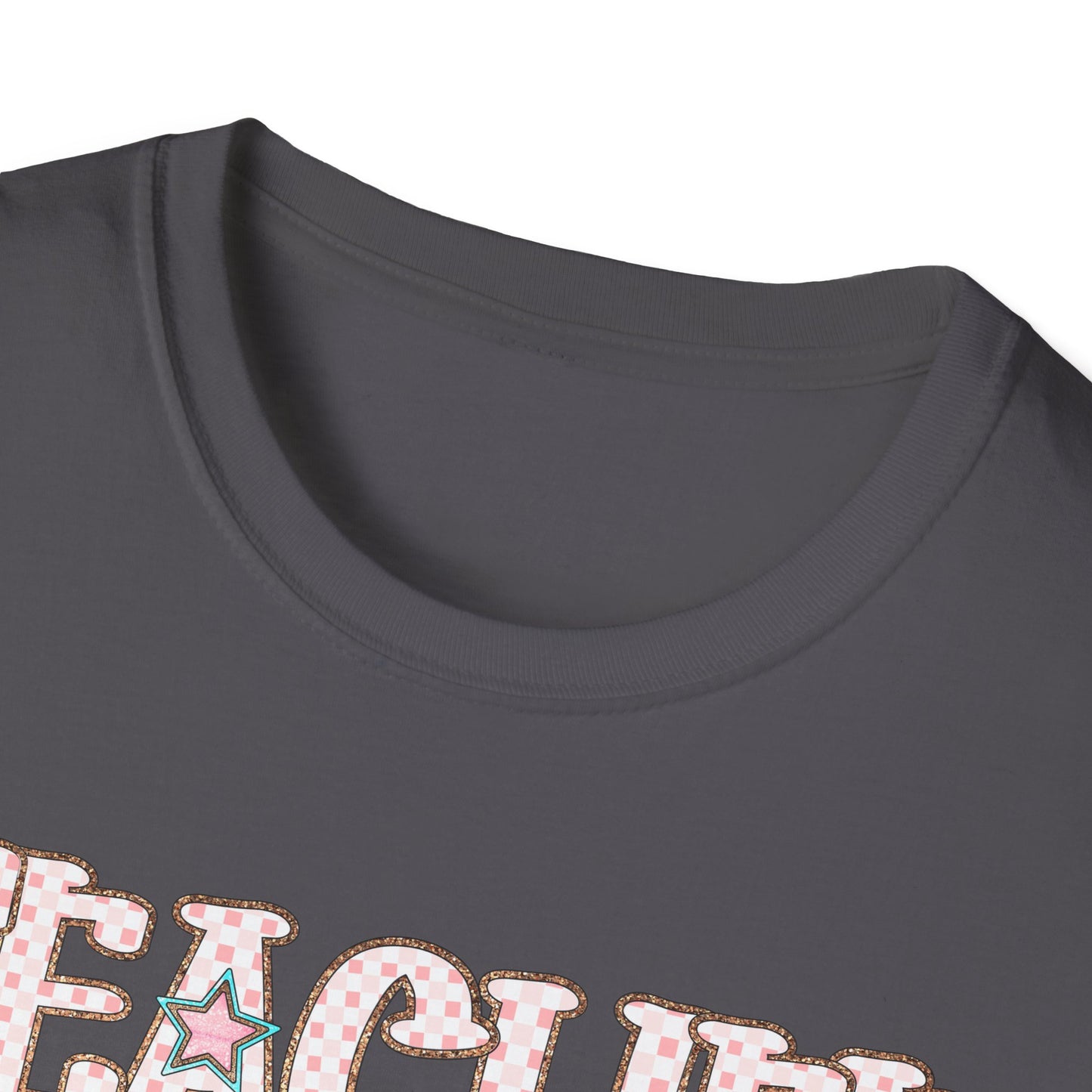 Teacher Checkered Glitter T-Shirt