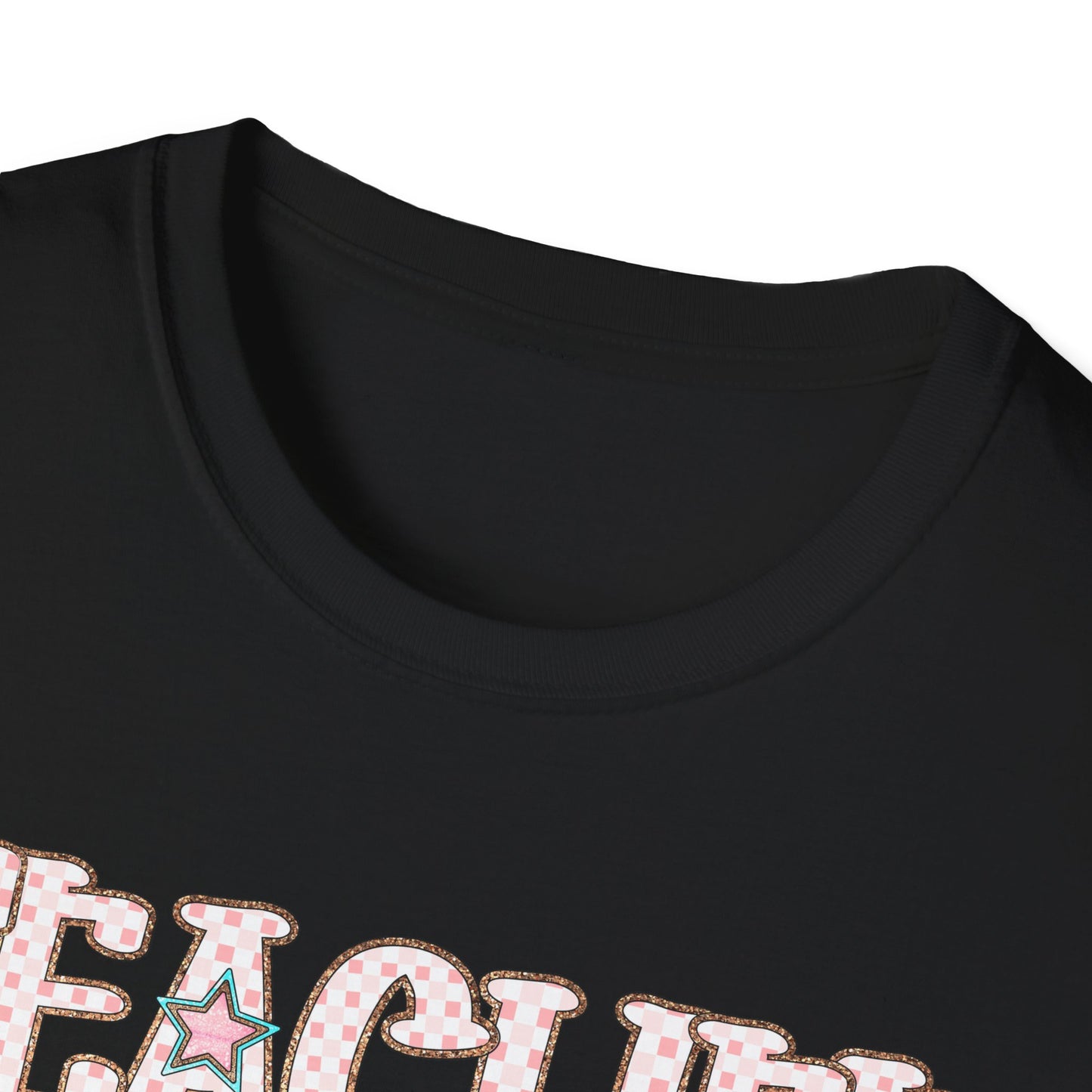Teacher Checkered Glitter T-Shirt