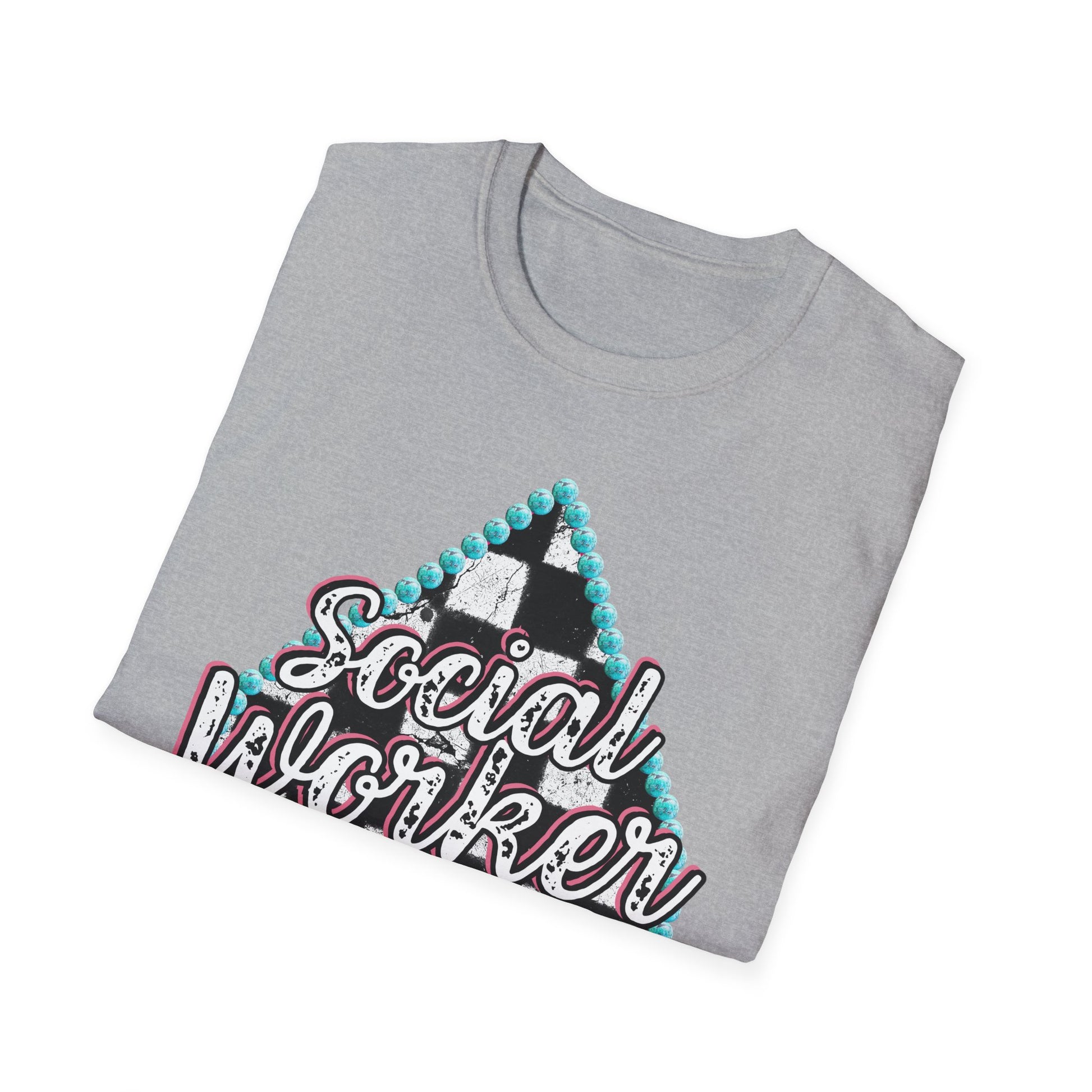Social Worker Checkered Spades T-Shirt