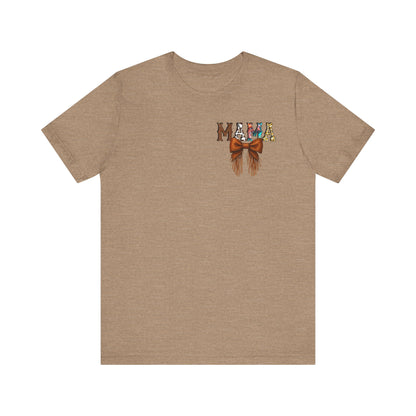 Western Mama Unisex Tee with Turquoise and Sunflower Design
