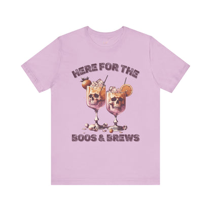 Halloween Skeleton Cocktails Tee - Here for the Boos and Brews *Unisex tee*