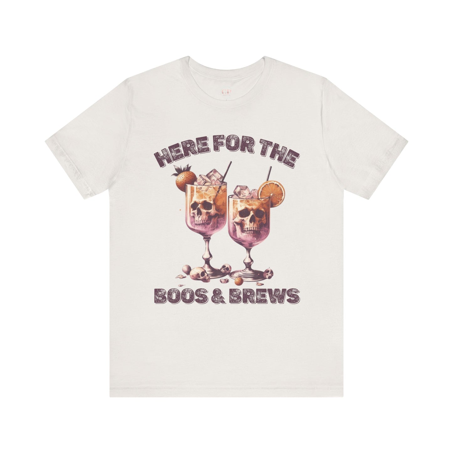 Halloween Skeleton Cocktails Tee - Here for the Boos and Brews *Unisex tee*
